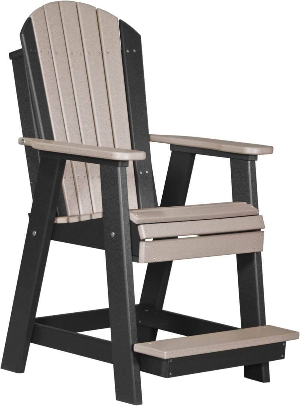LuxCraft Recycled Plastic Adirondack Balcony Chair-Weatherwood on UC1MYL_NIKW