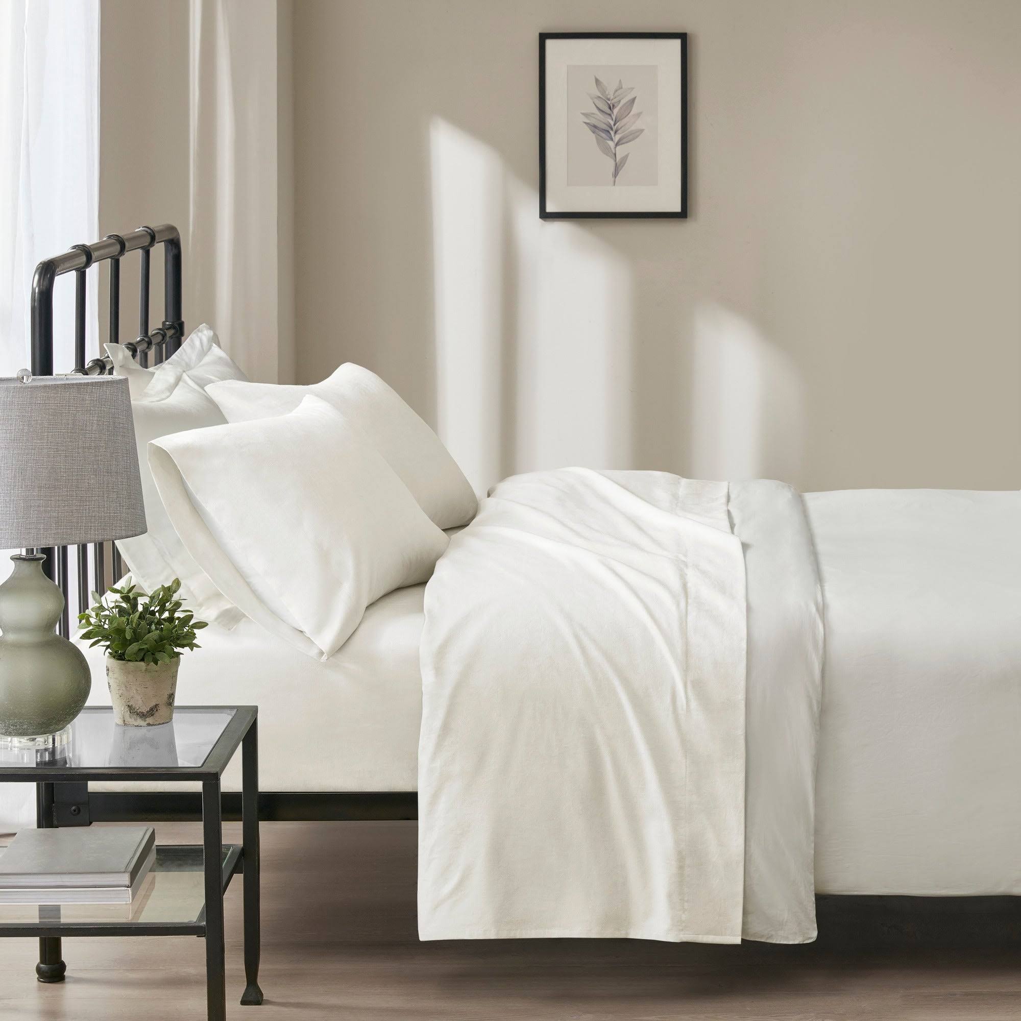 Beautyrest Oversized Flannel Cotton 4 Piece Sheet Set Queen BR20-XPOMYM_NBLD