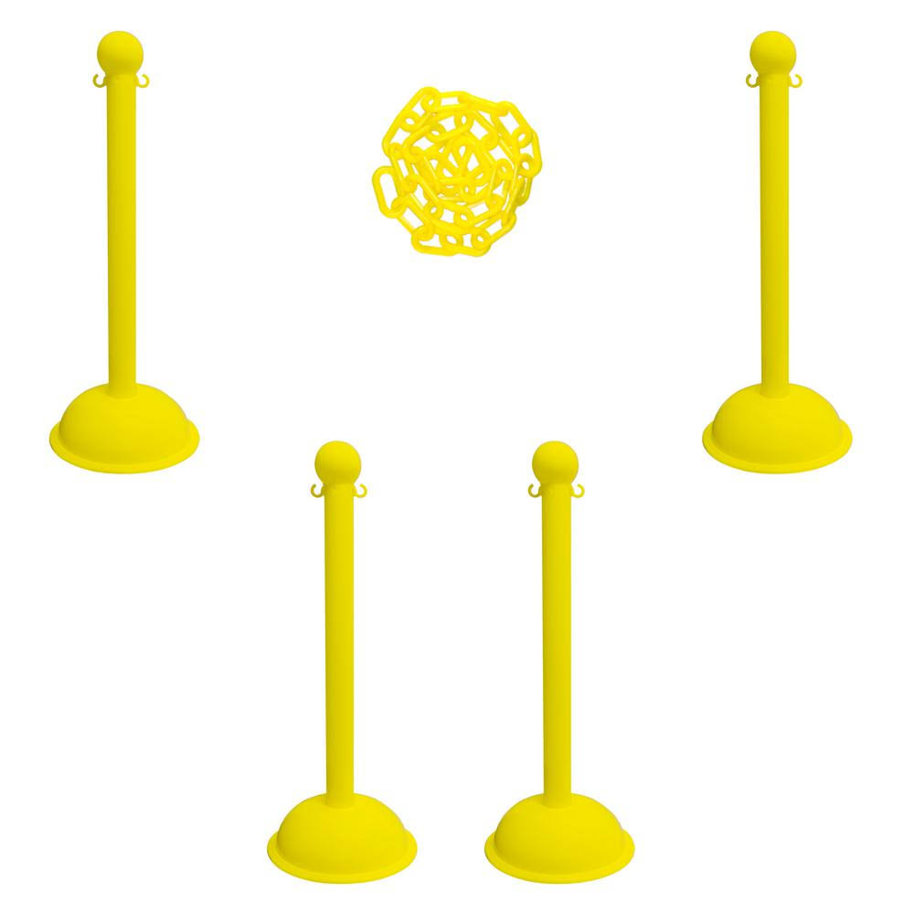 Mr. Chain Yellow Heavy Duty Stanchion and Chain Kit | 71302-1CHLCT_FINS
