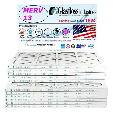 Glasfloss 14x25x1 - MERV 13 -Qty 12 - Furnace Air Filter - Made in USA (Actual Size 13.5 x 24.5x7/8 inch) R8EWNQ_LE0H Glasfloss 14x25x1 - MERV 13 -Qty 12 - Furnace Air Filter - Made in USA (Actual Size 13.5 x 24.5x7/8 inch) R8EWNQ_LE0H