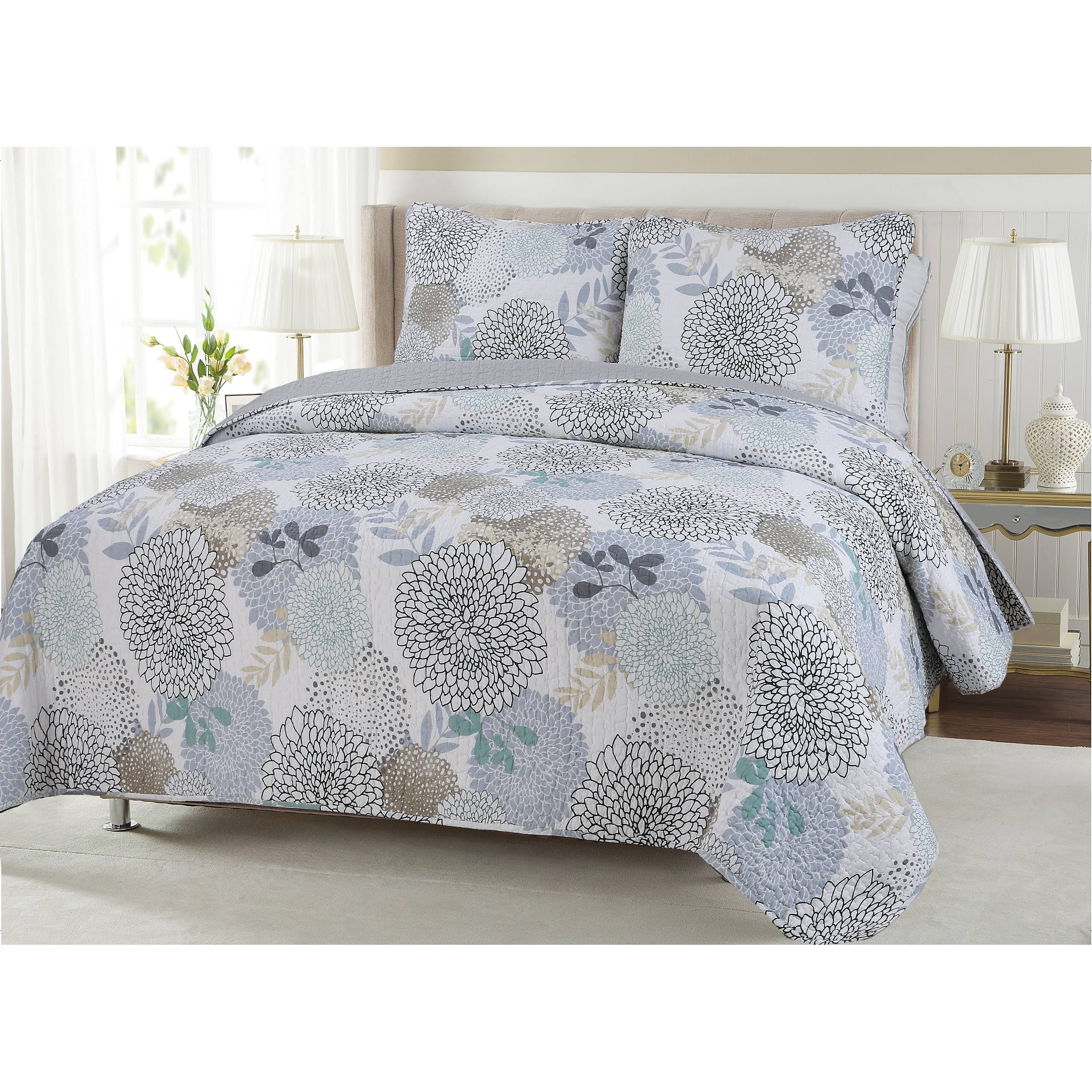 Copper Grove Dehiwala Floral Cotton 3-Piece Quilt Set - FGQNTT_QIRO Copper Grove Dehiwala Floral Cotton 3-Piece Quilt Set - FGQNTT_QIRO