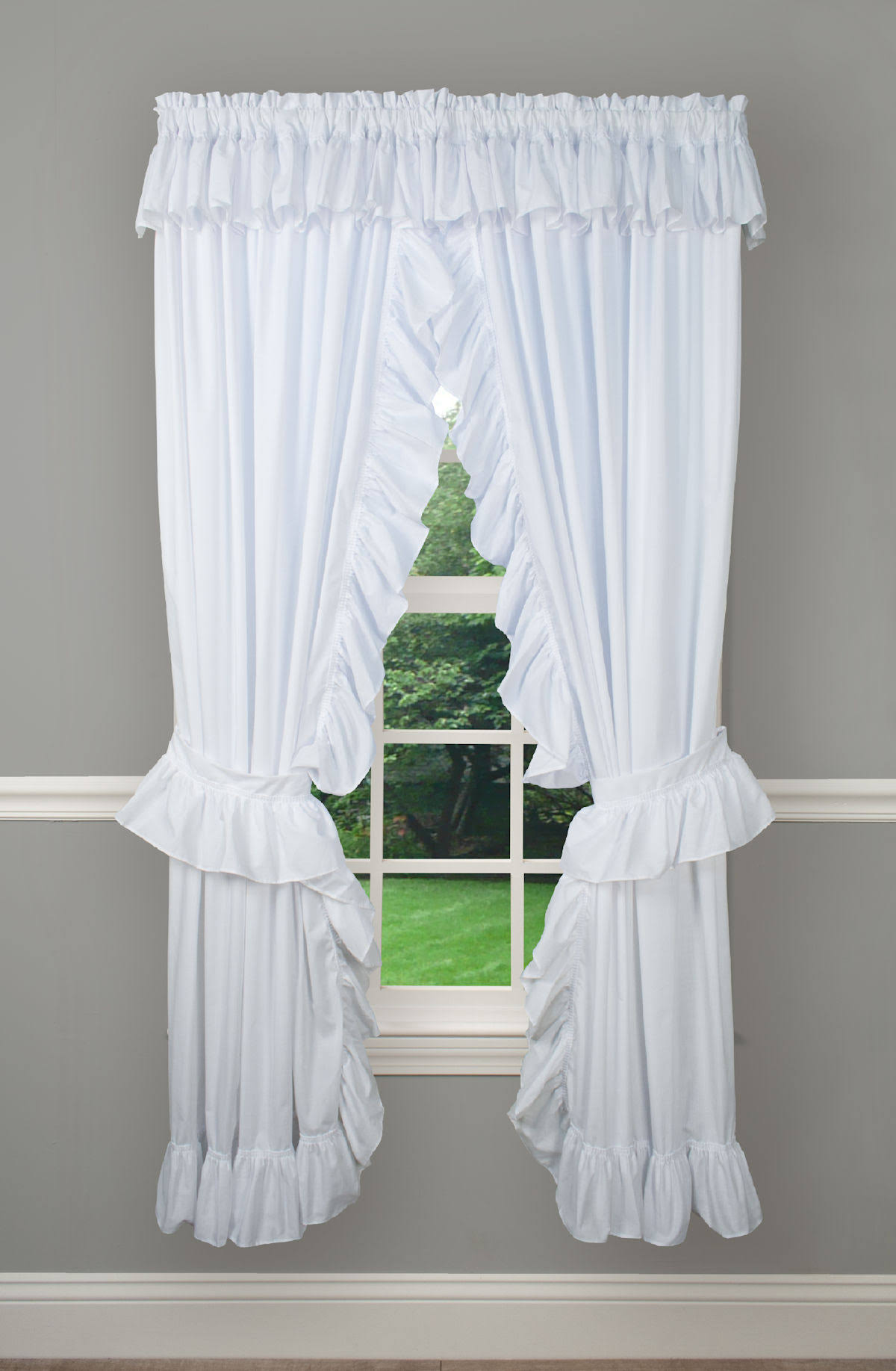 Ellis Curtain Priscillas Wide Ruffle Rod Pocket Curtain Panel Pair CAZCDQ_6DQM Ellis Curtain Priscillas Wide Ruffle Rod Pocket Curtain Panel Pair CAZCDQ_6DQM