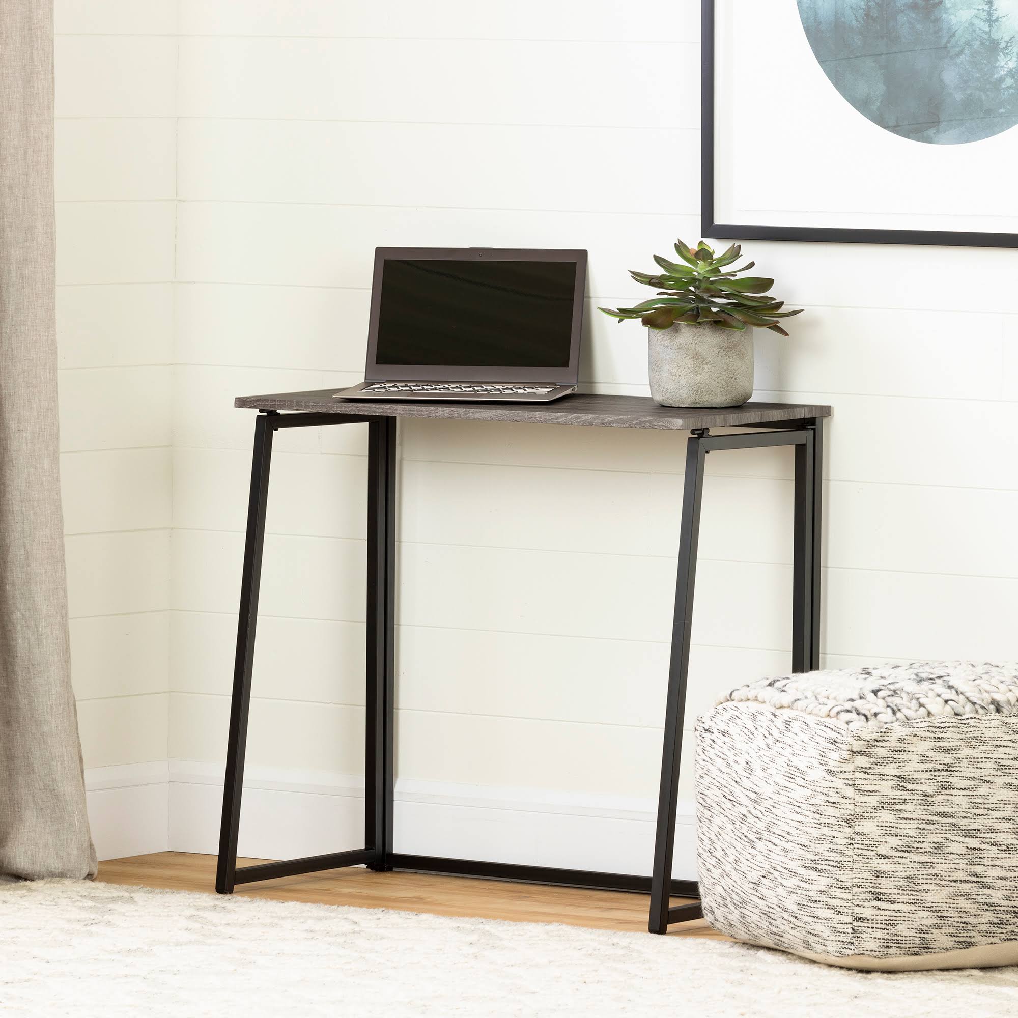 Evane Industrial Folding Computer Desk Oak Camel - South 2X5XT4_UJP3 Evane Industrial Folding Computer Desk Oak Camel - South 2X5XT4_UJP3