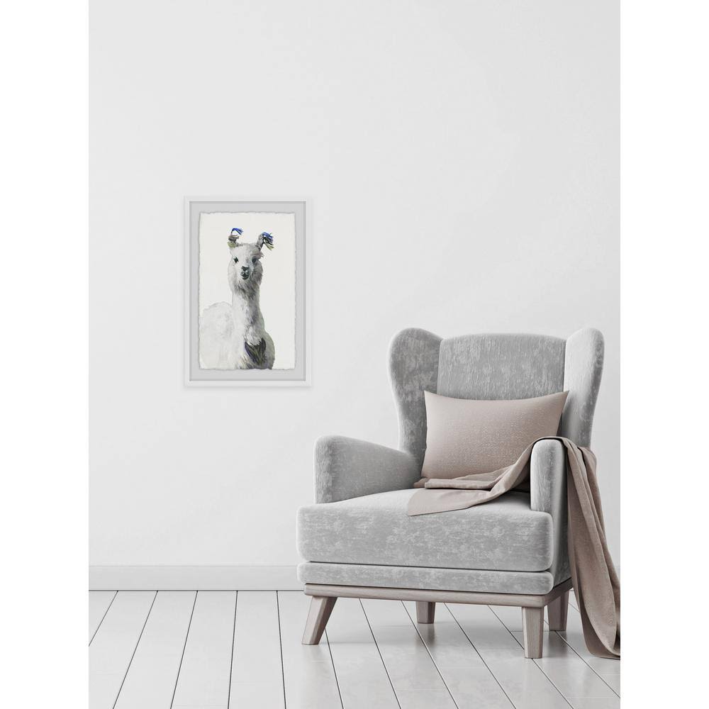 Marmont Hill 30 in. H x 20 in. W White Llama by Framed Printed Wall Art, Multi-EQXBKK_DQ4K