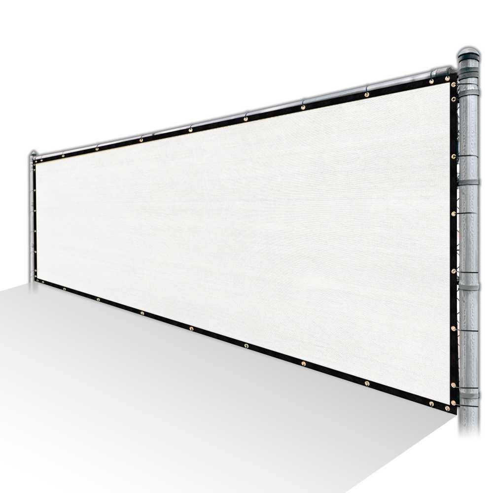 ColourTree 5 ft. x 40 ft. White Privacy Fence Screen Mesh Cover Screen with Reinforced Grommets for Garden Fence (Custom Size) 5NMUYU_QCVY ColourTree 5 ft. x 40 ft. White Privacy Fence Screen Mesh Cover Screen with Reinforced Grommets for Garden Fence (Custom Size) 5NMUYU_QCVY