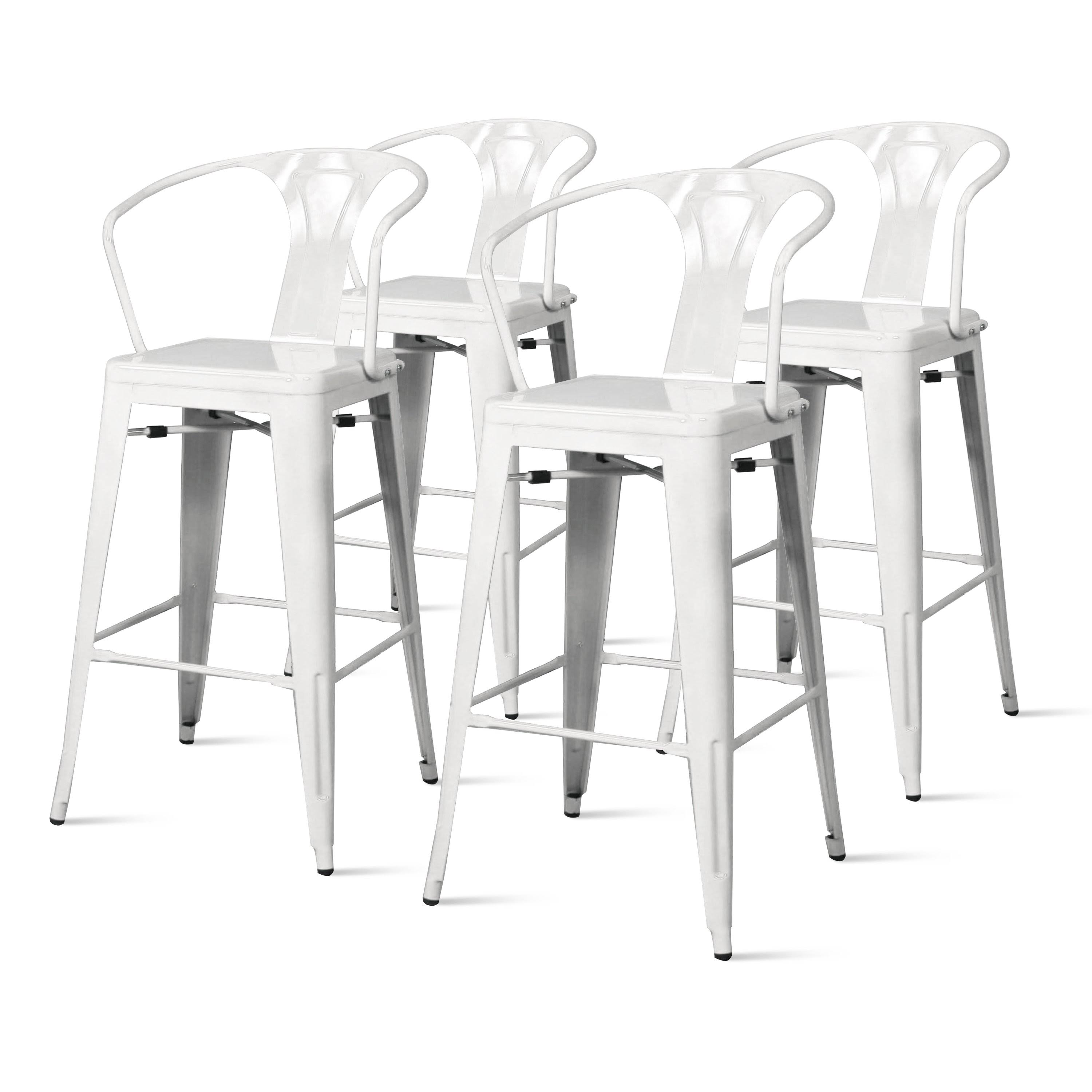 Metropolis Metal Counter Stool,Set of 4 (White) 9TRRAL_TNXI Metropolis Metal Counter Stool,Set of 4 (White) 9TRRAL_TNXI