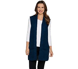Kilronan Merino Wool Open Front Vest withPockets, Size Large, Dark AF3LLI_CQTV Kilronan Merino Wool Open Front Vest withPockets, Size Large, Dark AF3LLI_CQTV