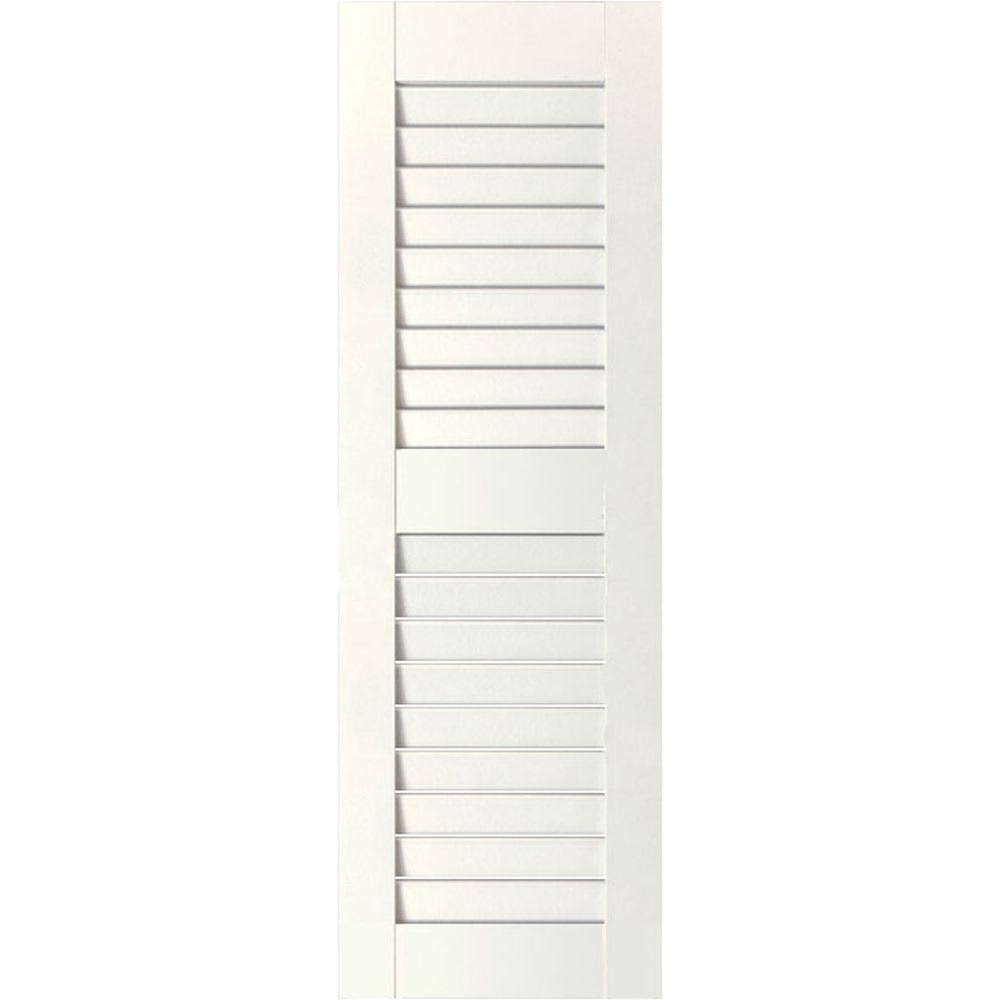 Ekena Millwork RWL18X042WHP Exterior Real Wood Pine Louvered Shutters (Per Pair), White, RFUFCP_MC4C Ekena Millwork RWL18X042WHP Exterior Real Wood Pine Louvered Shutters (Per Pair), White, RFUFCP_MC4C