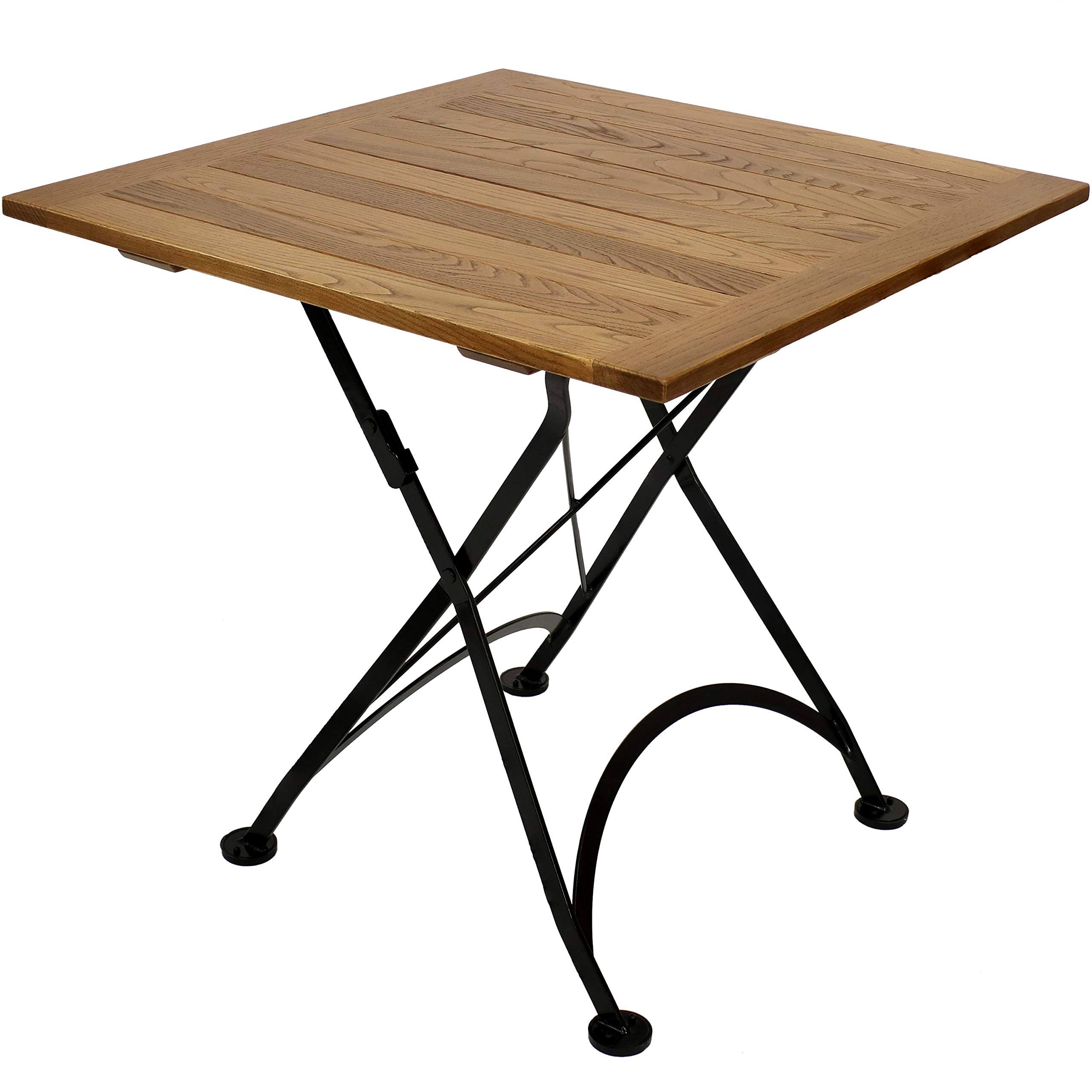 Sunnydaze European Chestnut Wood Folding Square Bistro Table - 31-A6HKS9_HKUS