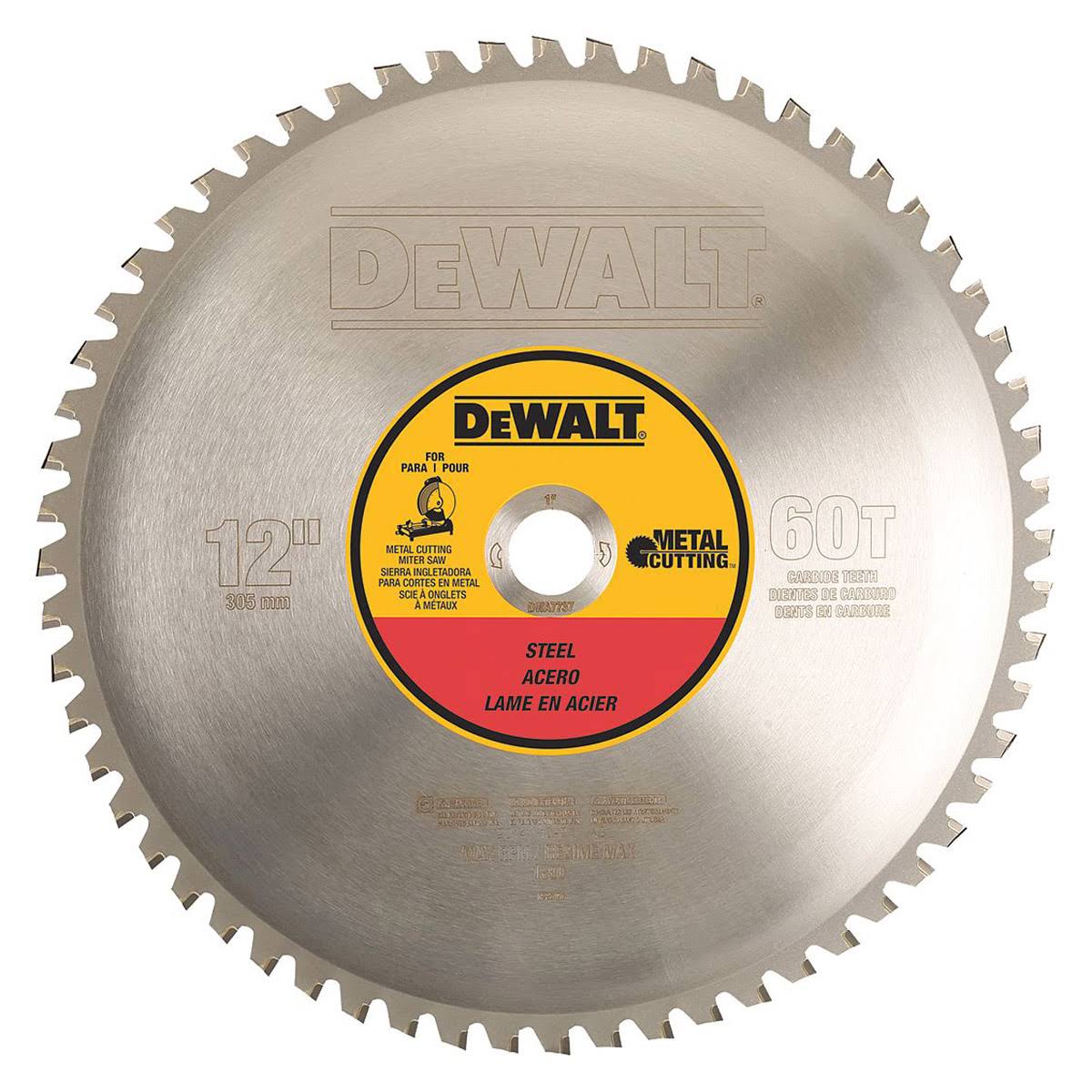 DeWalt DWA7737 12 inch 60T Heavy Gauge Ferrous Metal Cutting 1 inch W8ZFVY_TJAF DeWalt DWA7737 12 inch 60T Heavy Gauge Ferrous Metal Cutting 1 inch W8ZFVY_TJAF