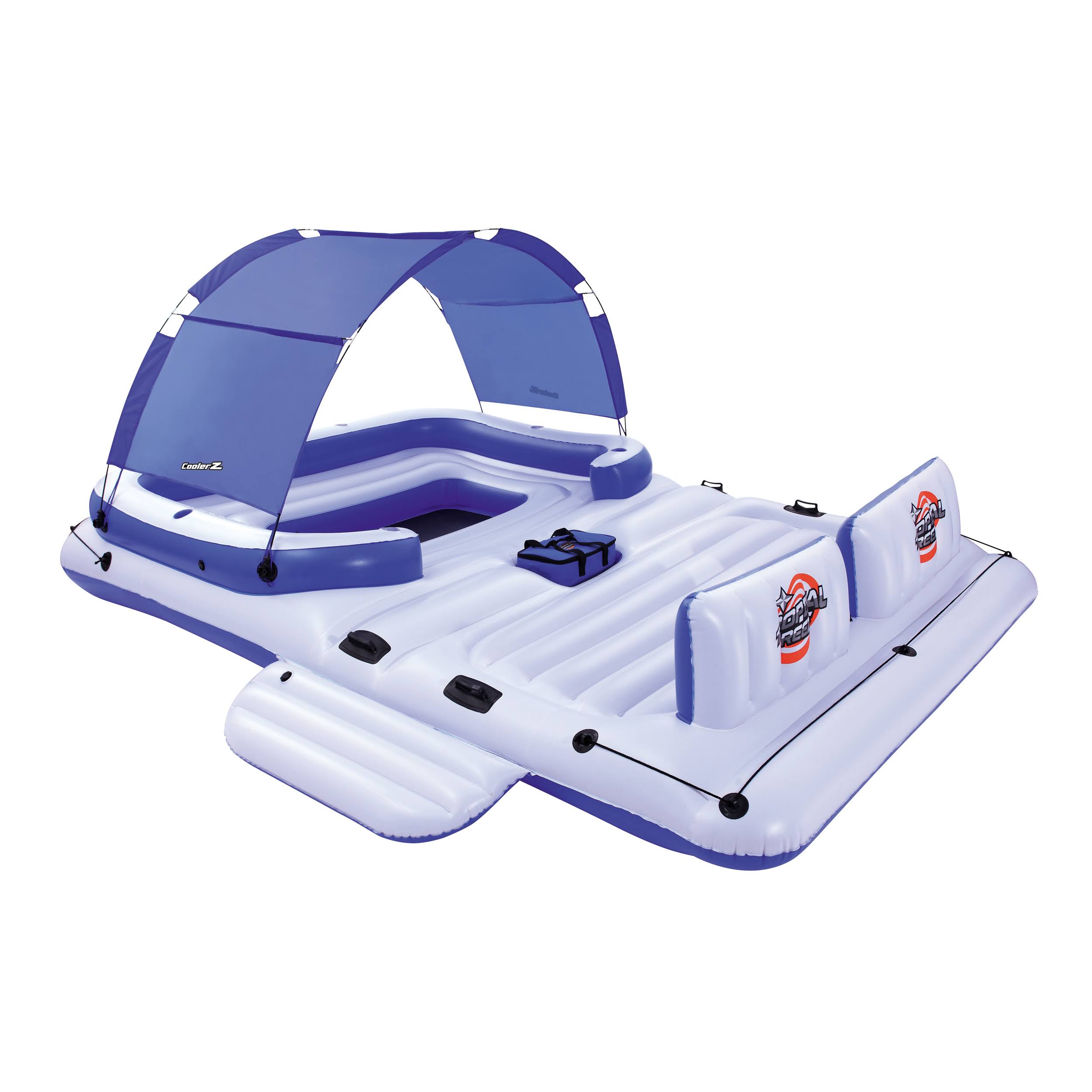 Bestway CoolerZ Tropical Breeze 6-Person Floating Island Pool Lake Raft Lounge, XYNCAZ_ZHCK Bestway CoolerZ Tropical Breeze 6-Person Floating Island Pool Lake Raft Lounge, XYNCAZ_ZHCK