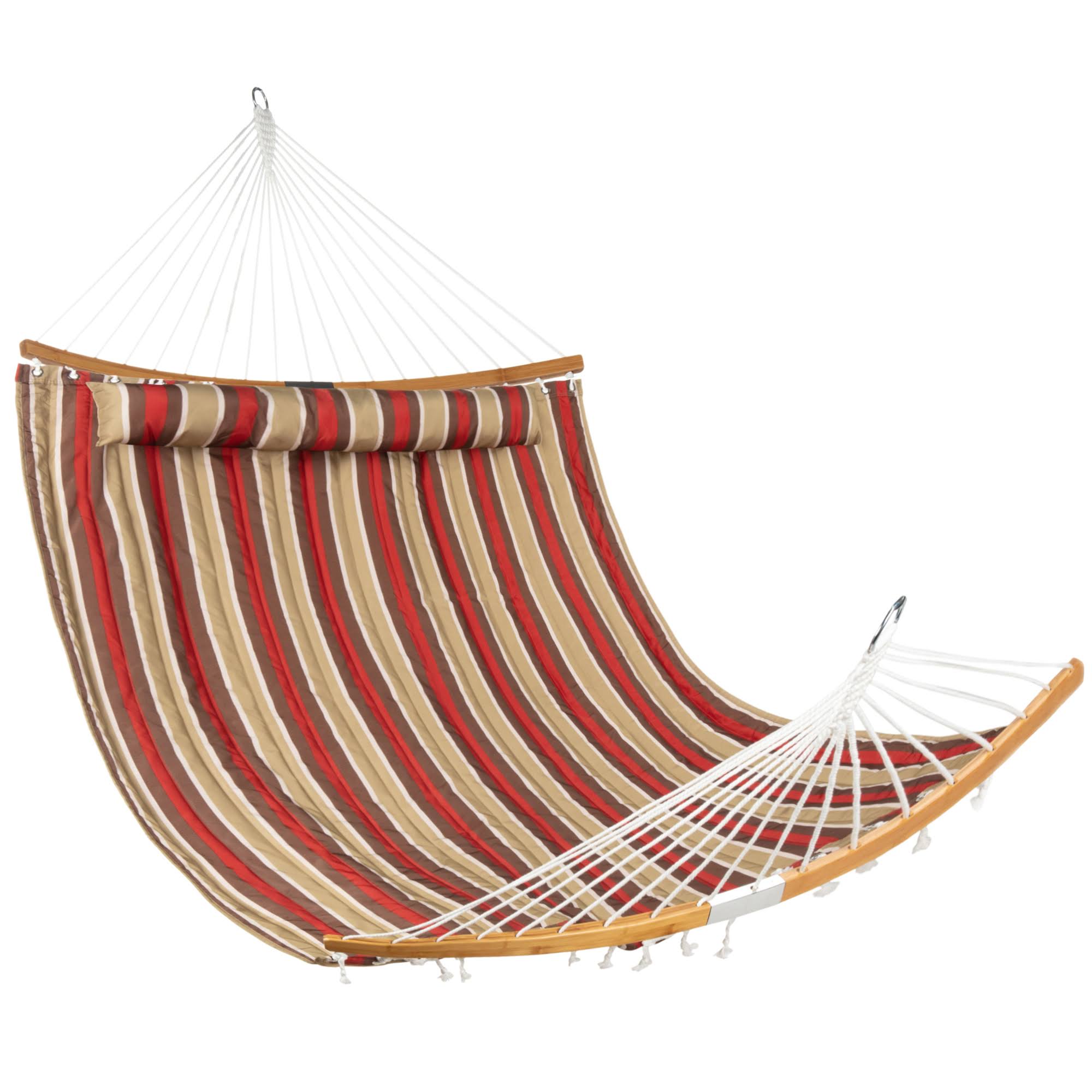 Best Choice Products 2-Person Portable Quilted Hammock w/ Curved Bamboo Spreader Bar, Pillow, Carry Bag - Burgundy/LESF9P_K8AB Best Choice Products 2-Person Portable Quilted Hammock w/ Curved Bamboo Spreader Bar, Pillow, Carry Bag - Burgundy/LESF9P_K8AB