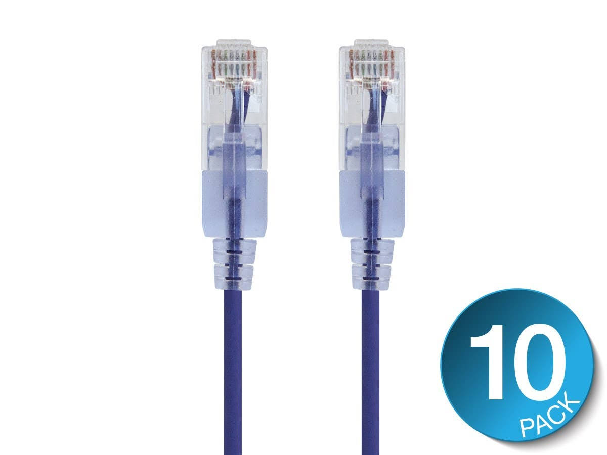Monoprice 10-Pack, SlimRun Cat6a Ethernet Network Patch Cable, 10G, 14ft N8AMQB_XHPK