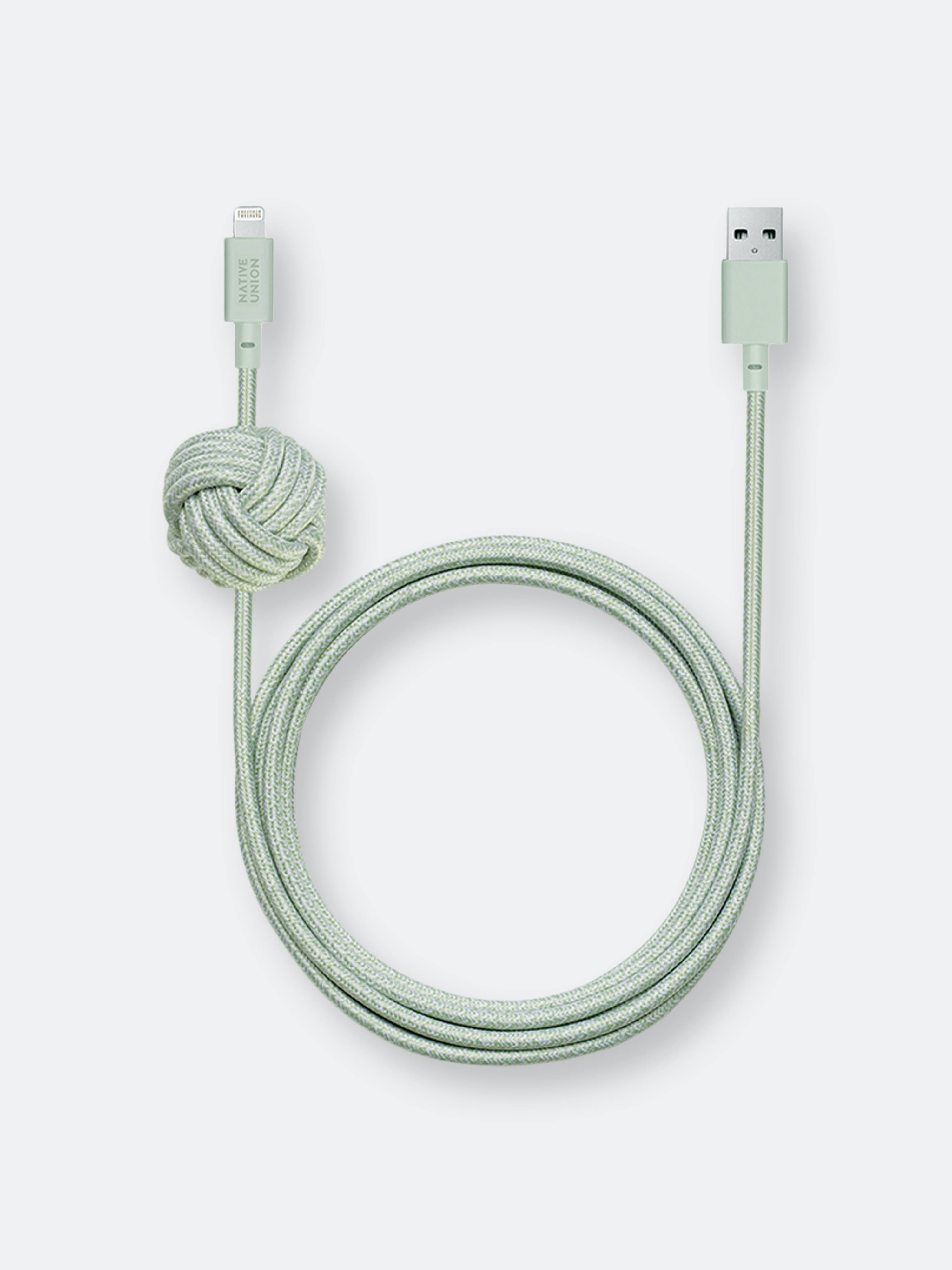 Native Union Night Cable w/Knot Lightning 10ft Sage BMGHQD_KDIW