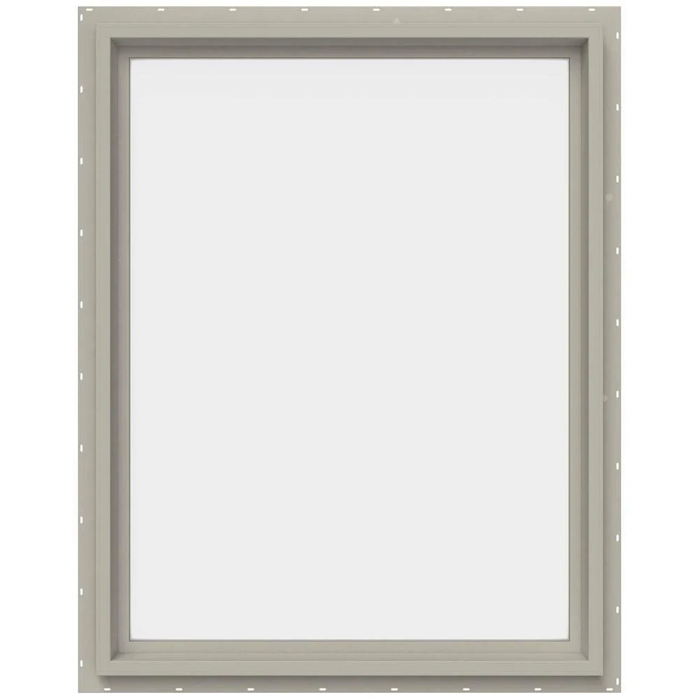 JELD-WEN 29.5 in. x 35.5 in. V-4500 Series Desert Sand Vinyl Picture Window w/ Low-E 366 SPNKHD_OGNZ JELD-WEN 29.5 in. x 35.5 in. V-4500 Series Desert Sand Vinyl Picture Window w/ Low-E 366 SPNKHD_OGNZ