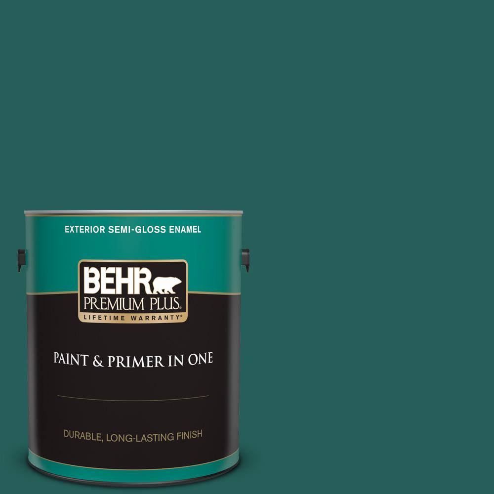 BEHR Premium Plus 1 gal. #S-H-490 Billiard Table Semi-Gloss Enamel Exterior Paint and Primer in 2AJWSY_GPET BEHR Premium Plus 1 gal. #S-H-490 Billiard Table Semi-Gloss Enamel Exterior Paint and Primer in 2AJWSY_GPET