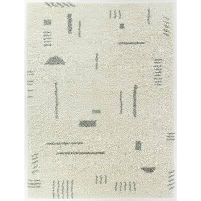 Simms Geometric White/Gray Area Rug AllModern Rug Size Rectangle 5'SM46OK_JZ7C