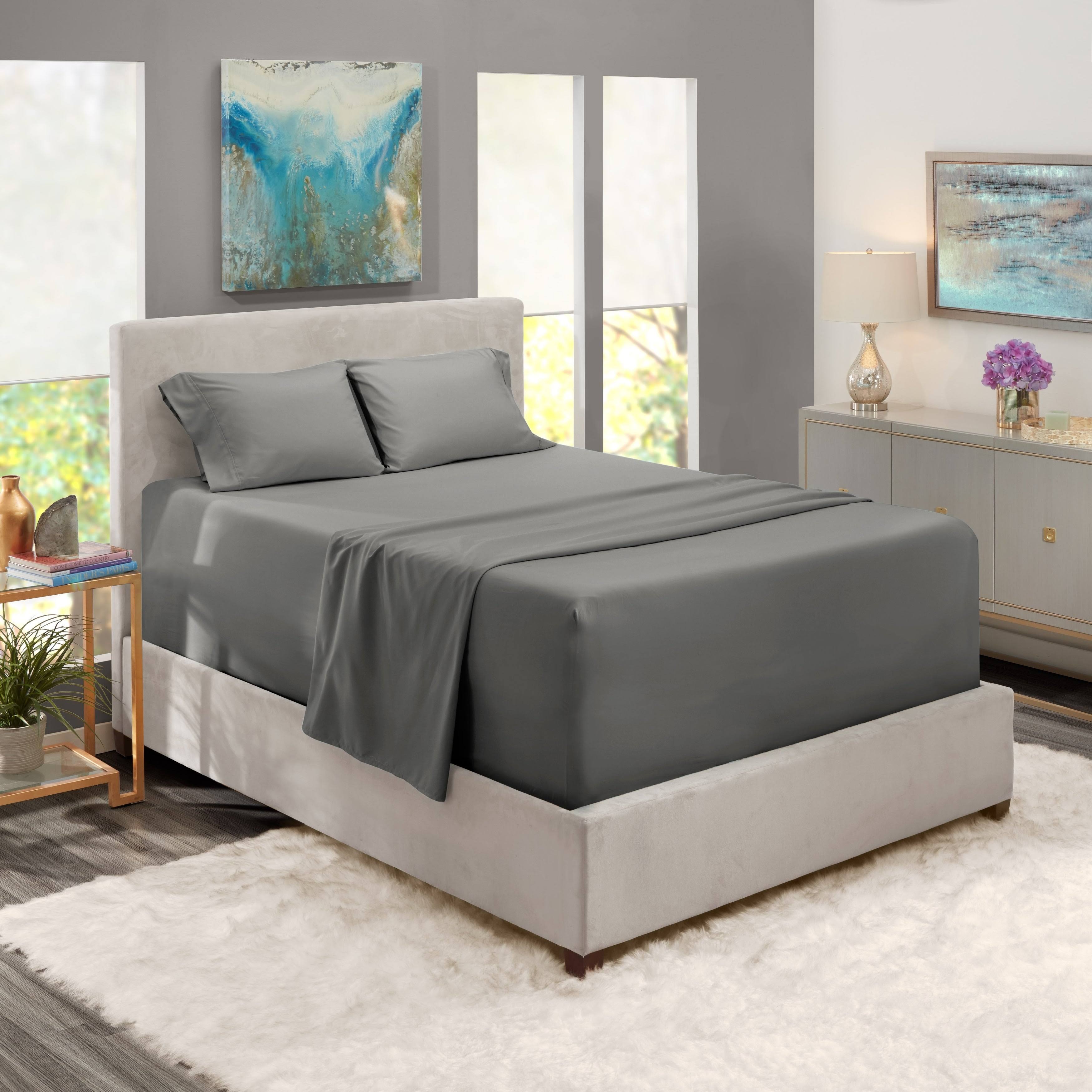 Nestl Bedding Extra Deep Pocket Sheet Set - Full - Charcoal Stone DPNMQZ_TM2A Nestl Bedding Extra Deep Pocket Sheet Set - Full - Charcoal Stone DPNMQZ_TM2A