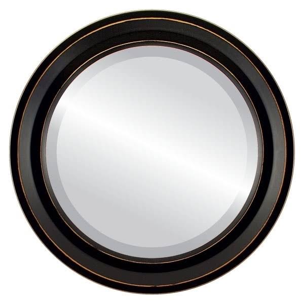 Newport Framed Round Mirror in Rubbed Black (21x21) NIZLBD_NE5B Newport Framed Round Mirror in Rubbed Black (21x21) NIZLBD_NE5B