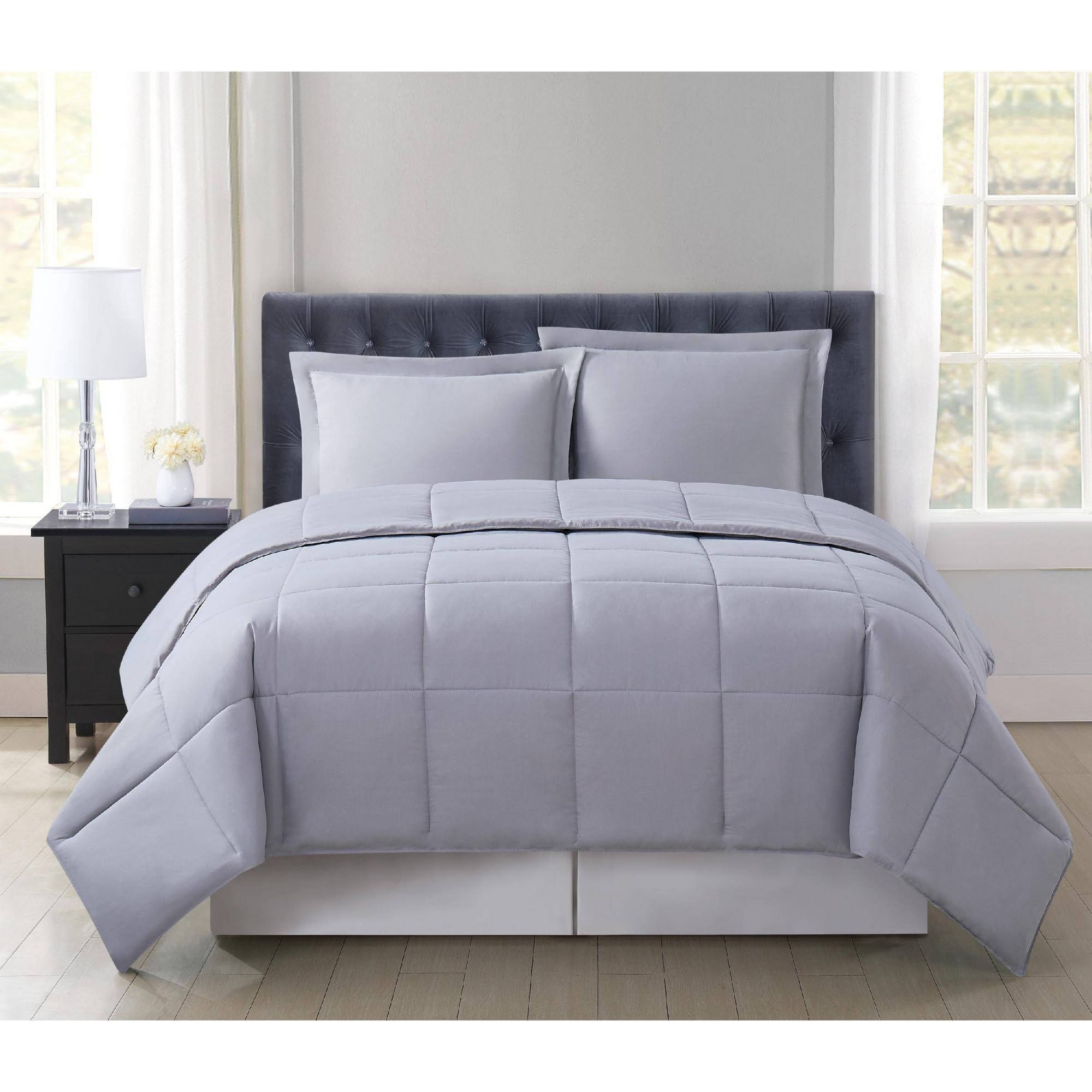 Truly Soft Everyday Reversible Comforter Set - Grey - Twin EJCRLM_FOXU Truly Soft Everyday Reversible Comforter Set - Grey - Twin EJCRLM_FOXU