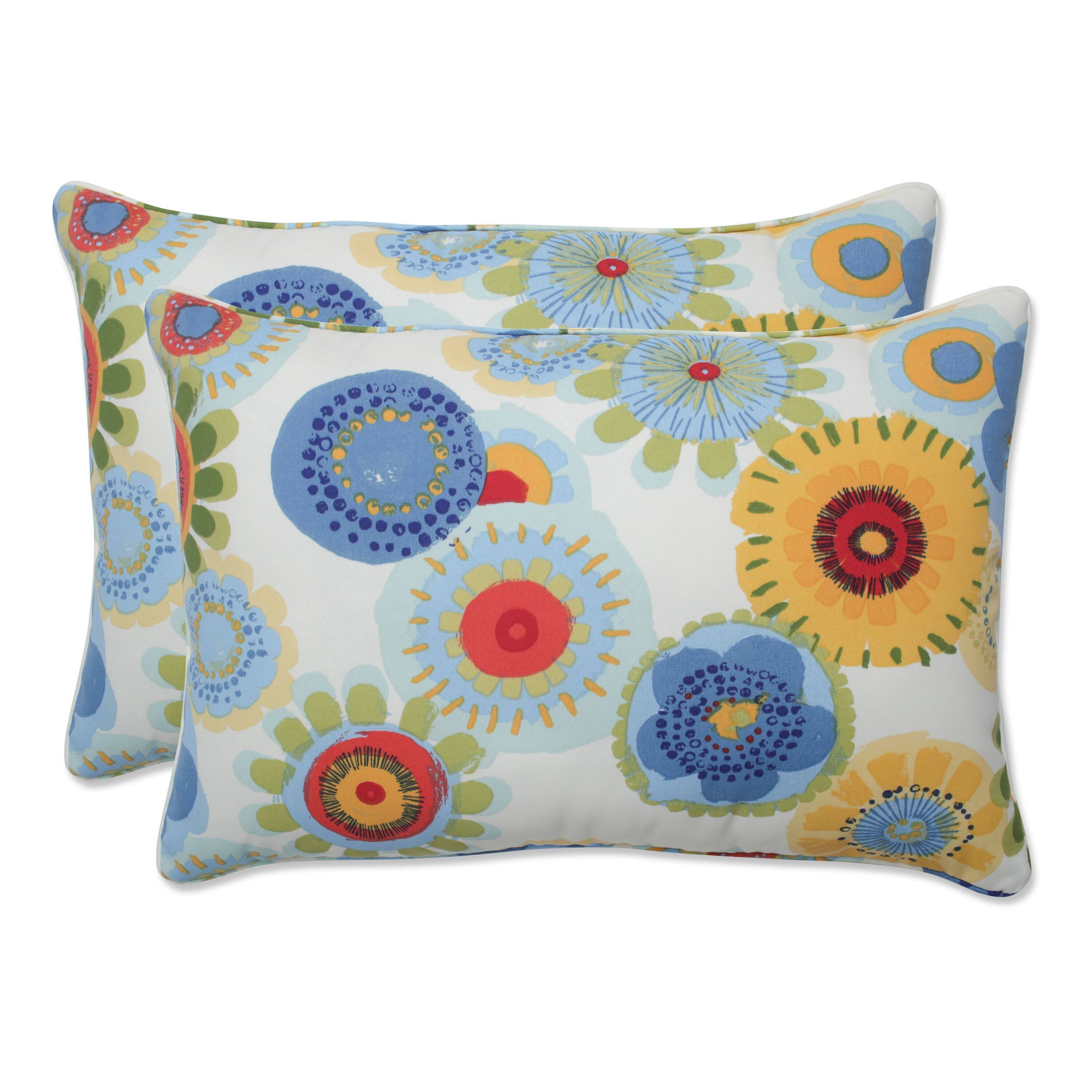 Pillow Perfect Decorative Multicolored Floral Rectangle Outdoor Toss Pillow (Set of 2) G7NQAB_NQJR Pillow Perfect Decorative Multicolored Floral Rectangle Outdoor Toss Pillow (Set of 2) G7NQAB_NQJR