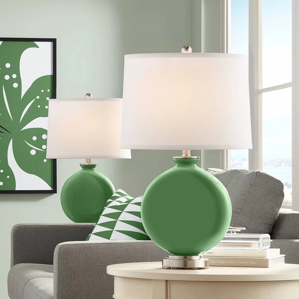 Color + Plus Garden Grove Carrie Table Lamp Set of 2, Green HEHH58_FW76