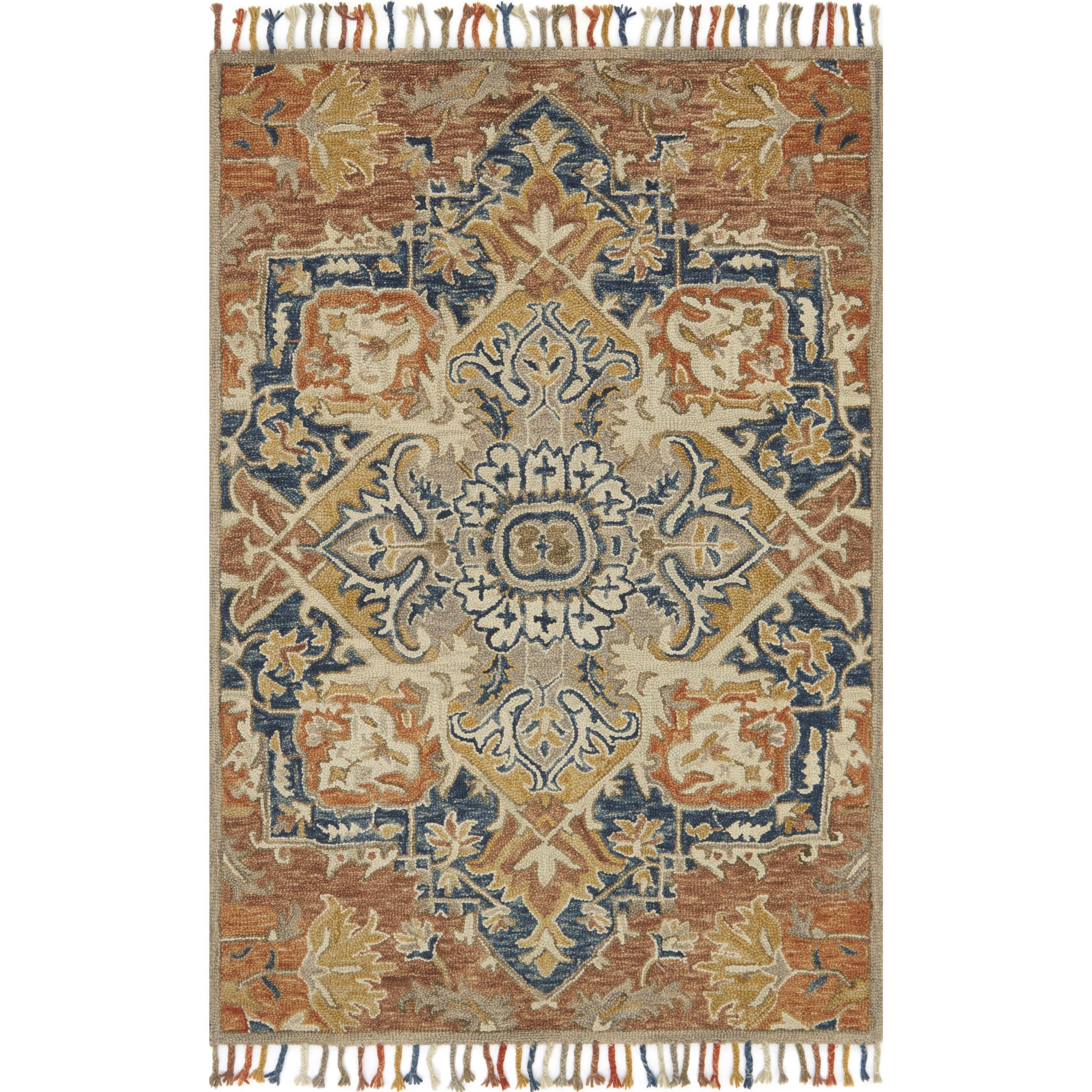 Alexander Home Sahara Rust Boho Hand-Hooked Wool Rug - Rust/Blue 9'3 SAKDB1_PPZP Alexander Home Sahara Rust Boho Hand-Hooked Wool Rug - Rust/Blue 9'3 SAKDB1_PPZP