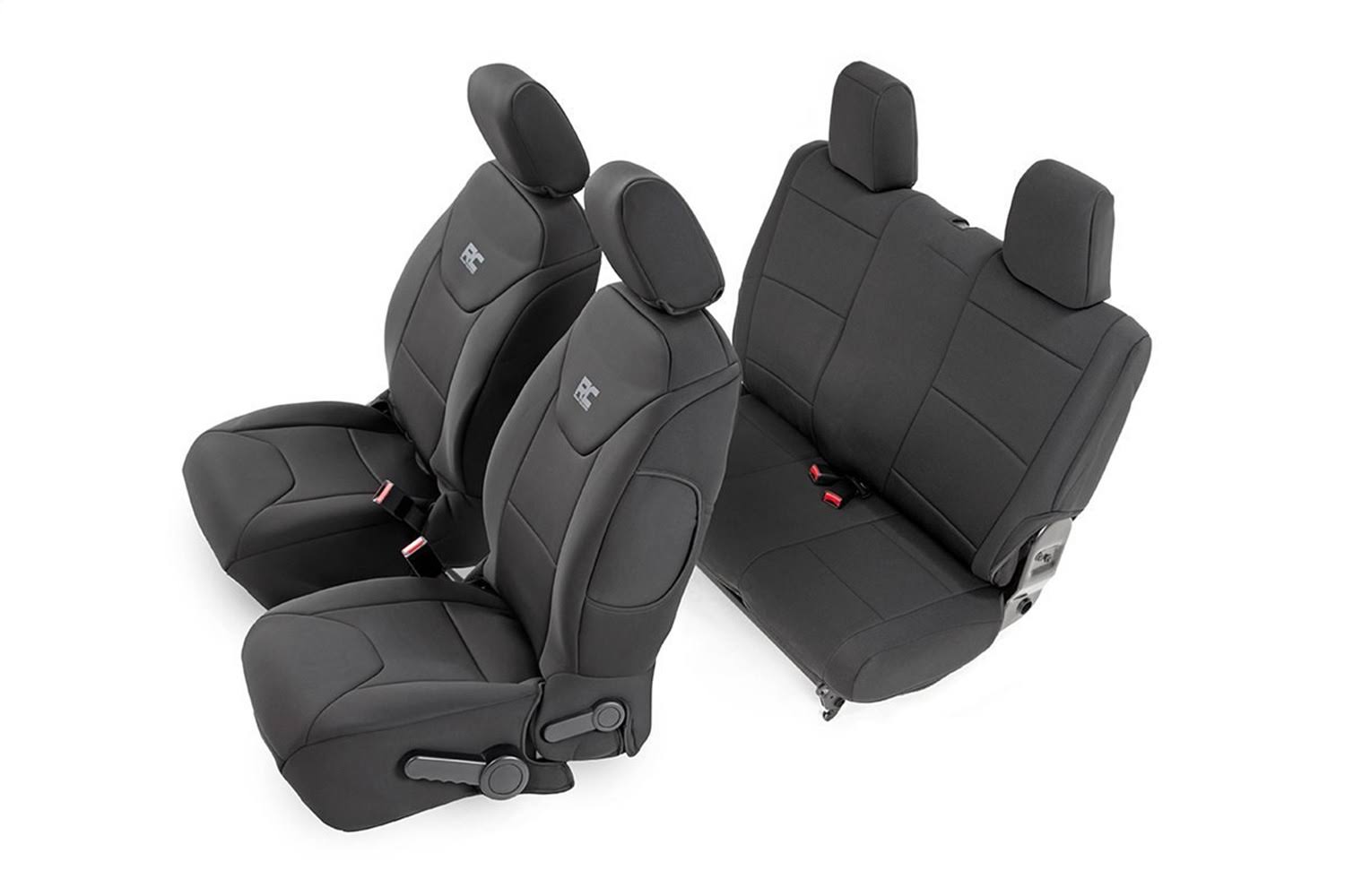 Rough Country 91006 Jeep Neoprene Seat Cover Set Black [11-12 Wrangler JK 2 Door] 6BD4A4_8YVX