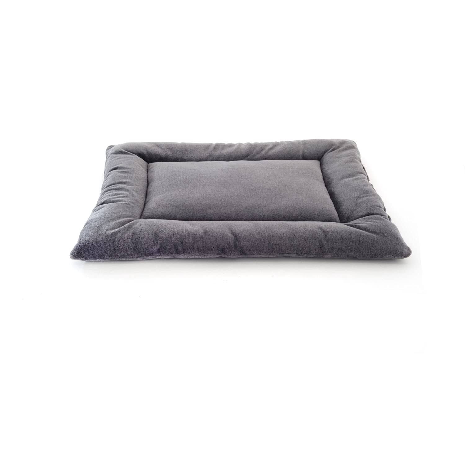 Pet Dreams Sleep-eez Plush Reversible Dog Crate Mat, Graphite, 36-7D5670_3TPL Pet Dreams Sleep-eez Plush Reversible Dog Crate Mat, Graphite, 36-7D5670_3TPL