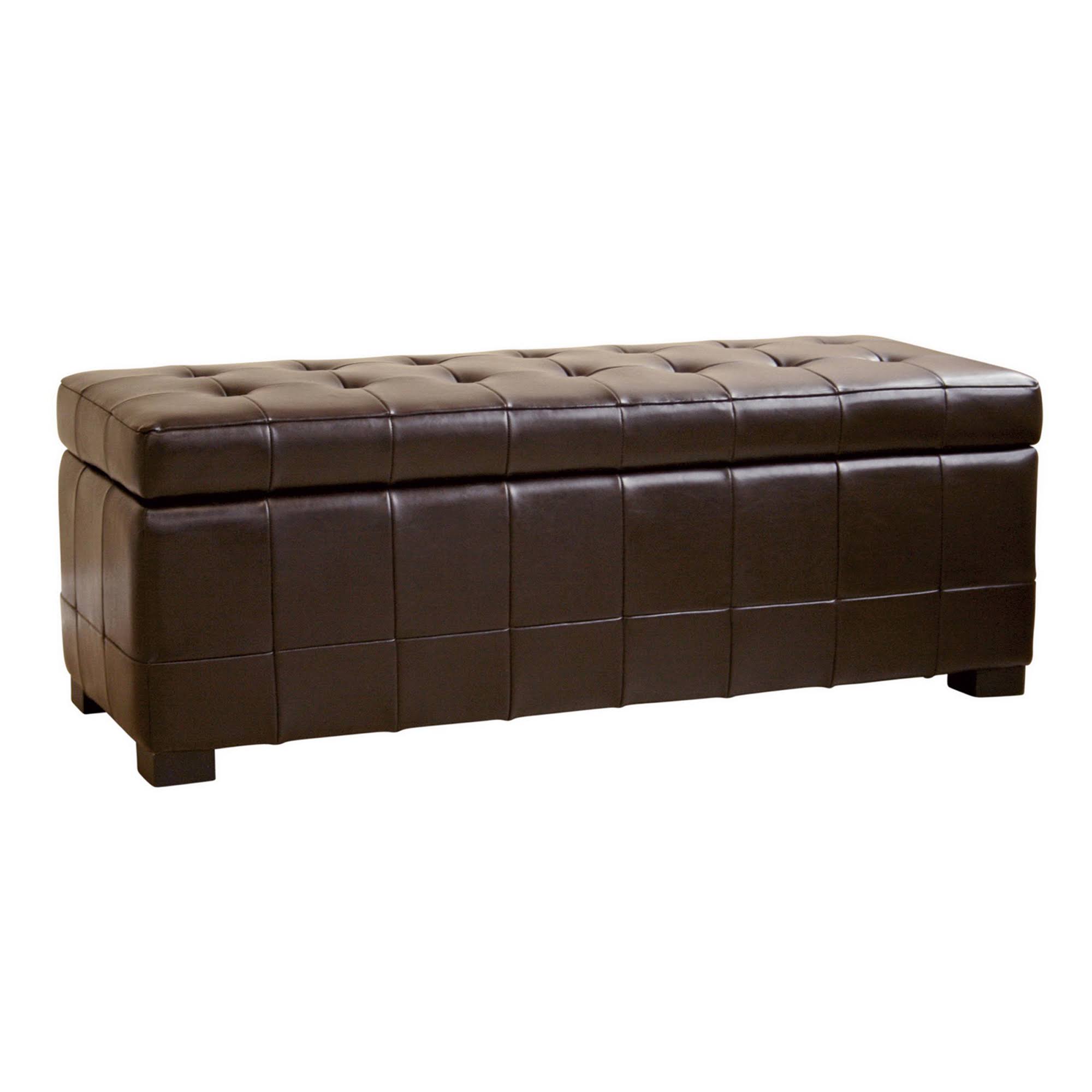 Baxton Studio Dark Brown Full Leather Storage Bench RD4AIF_PXKR Baxton Studio Dark Brown Full Leather Storage Bench RD4AIF_PXKR