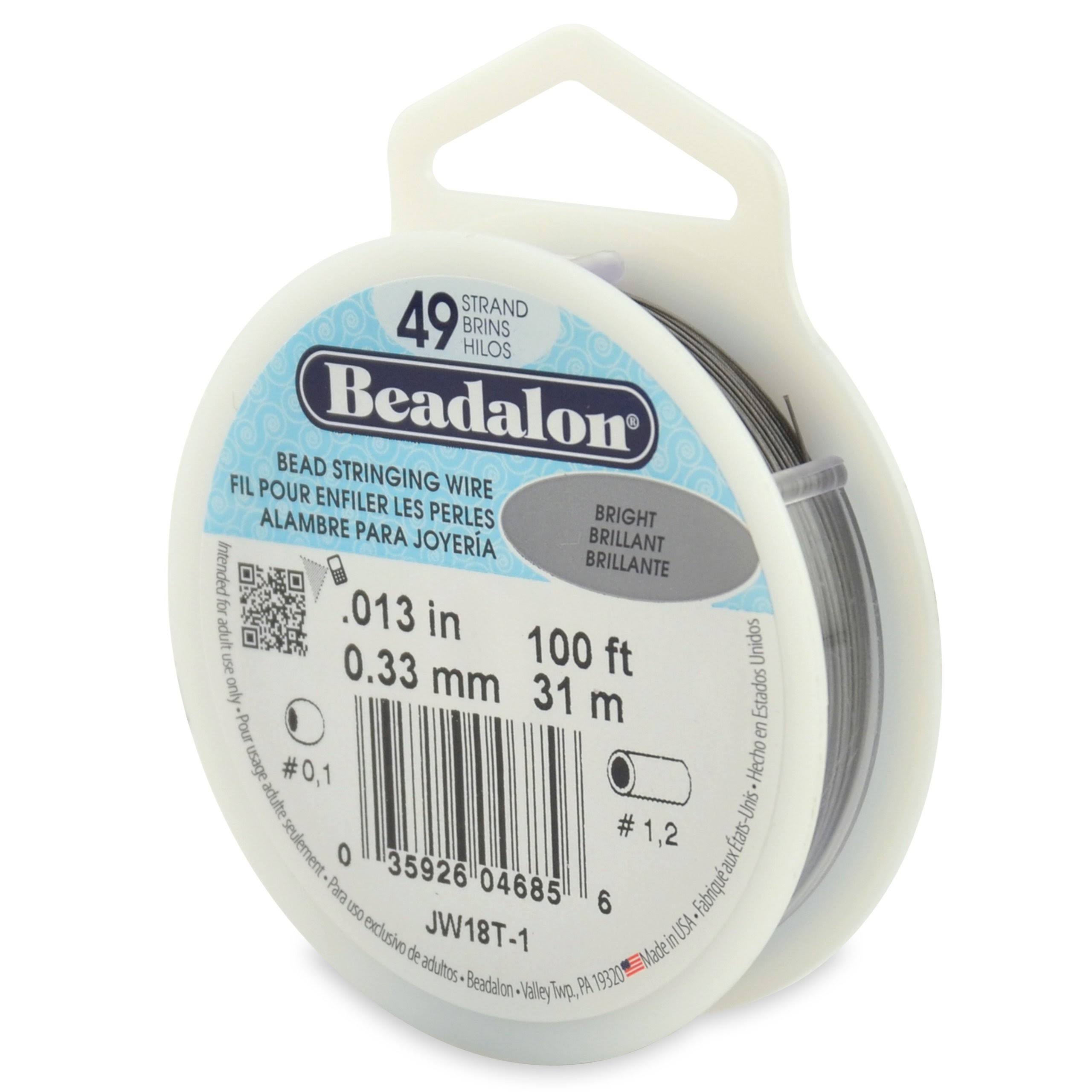 Beadalon 49-Strand Bead Stringing WIRE, 0.013-Inch, Bright, 100-WSZ2BZ_H4BQ Beadalon 49-Strand Bead Stringing WIRE, 0.013-Inch, Bright, 100-WSZ2BZ_H4BQ