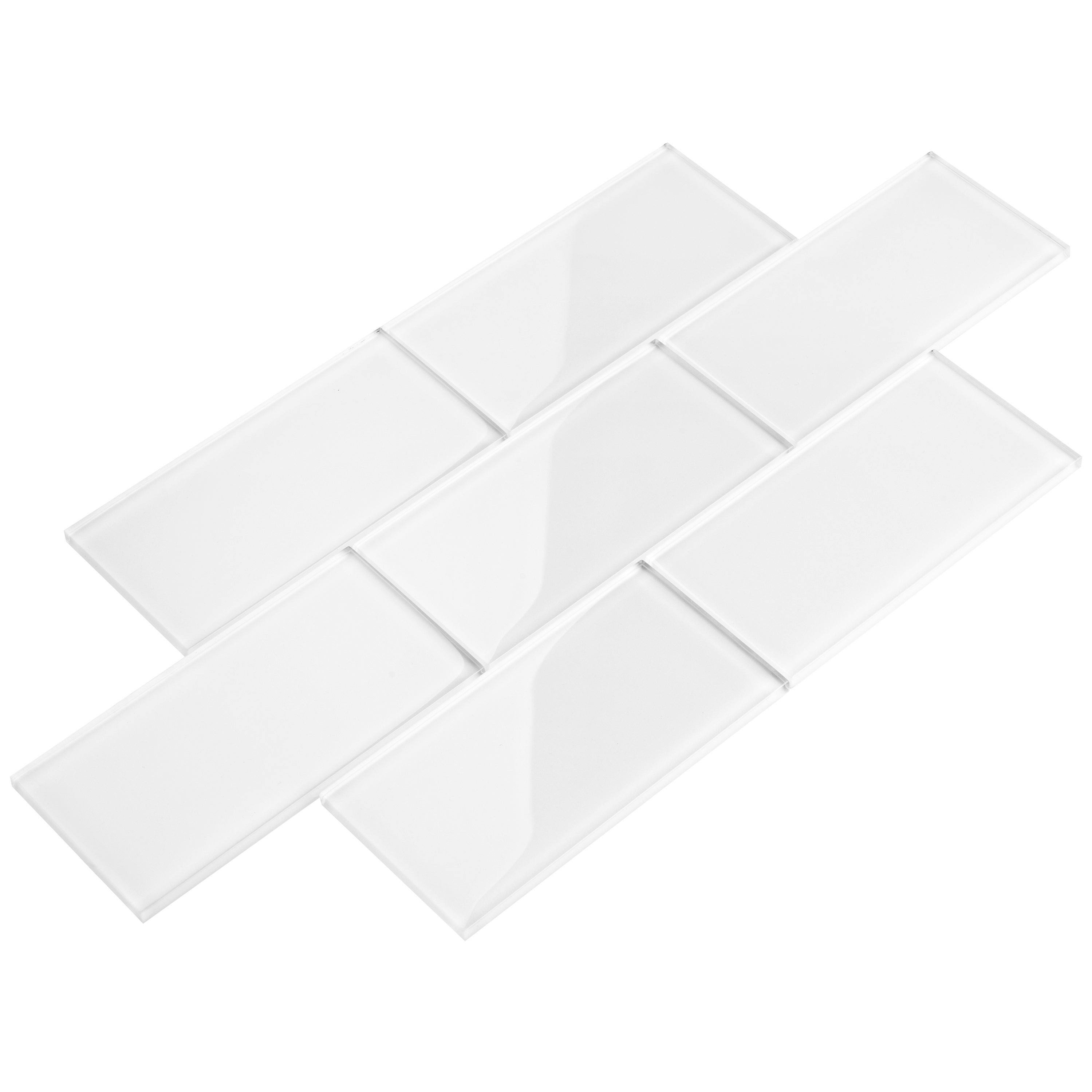Giorbello Glass Subway Backsplash Tile, 3 x 6, Bright White, Case of 44 8EN1U6_3U7T Giorbello Glass Subway Backsplash Tile, 3 x 6, Bright White, Case of 44 8EN1U6_3U7T