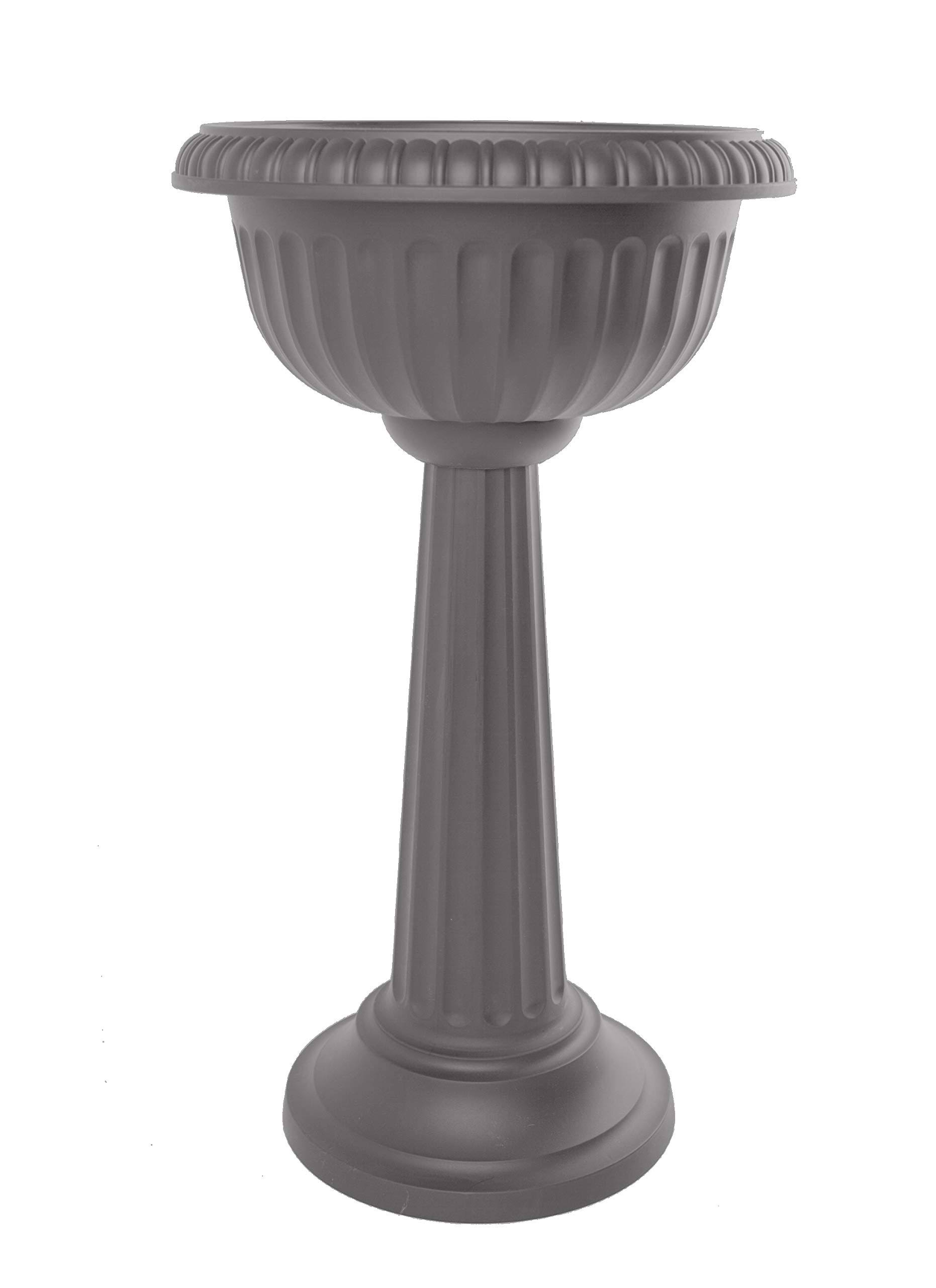 Bloem GU180-908 32 in. Grecian Urn Tall Pedestal Planter, WTGWUL_APIY Bloem GU180-908 32 in. Grecian Urn Tall Pedestal Planter, WTGWUL_APIY
