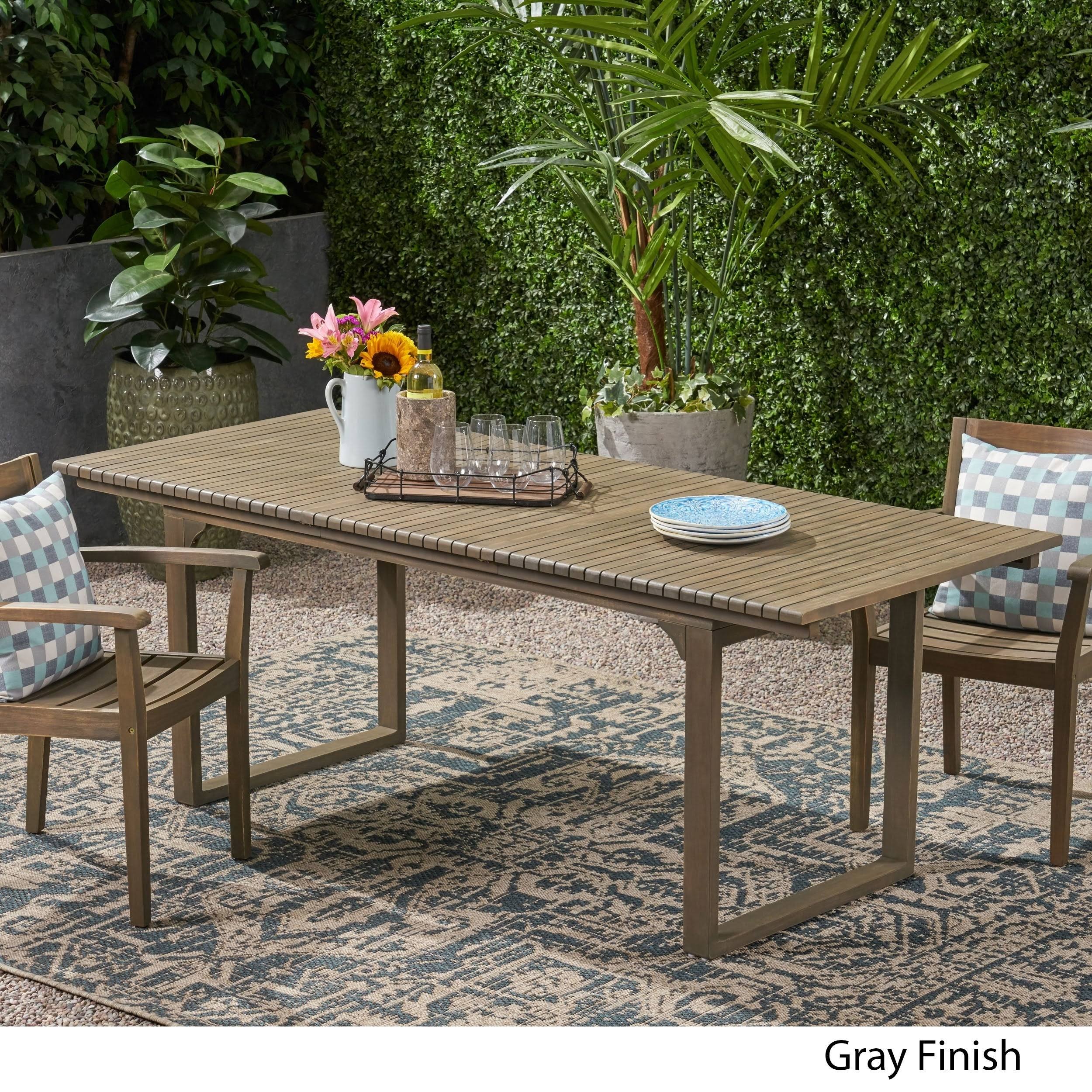 Sorrento Outdoor Expandable Acacia Wood Dining Table by Christopher Knight Home - CV2TXS_O9RA