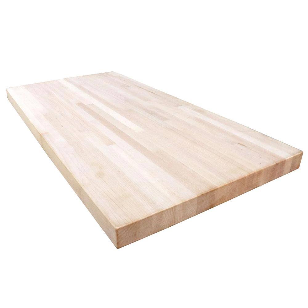 Hardwood Reflections Unfinished Maple 6 ft. L x 25 in. D x 1.5 in. T Butcher Block Y4OSEG_LWAR Hardwood Reflections Unfinished Maple 6 ft. L x 25 in. D x 1.5 in. T Butcher Block Y4OSEG_LWAR