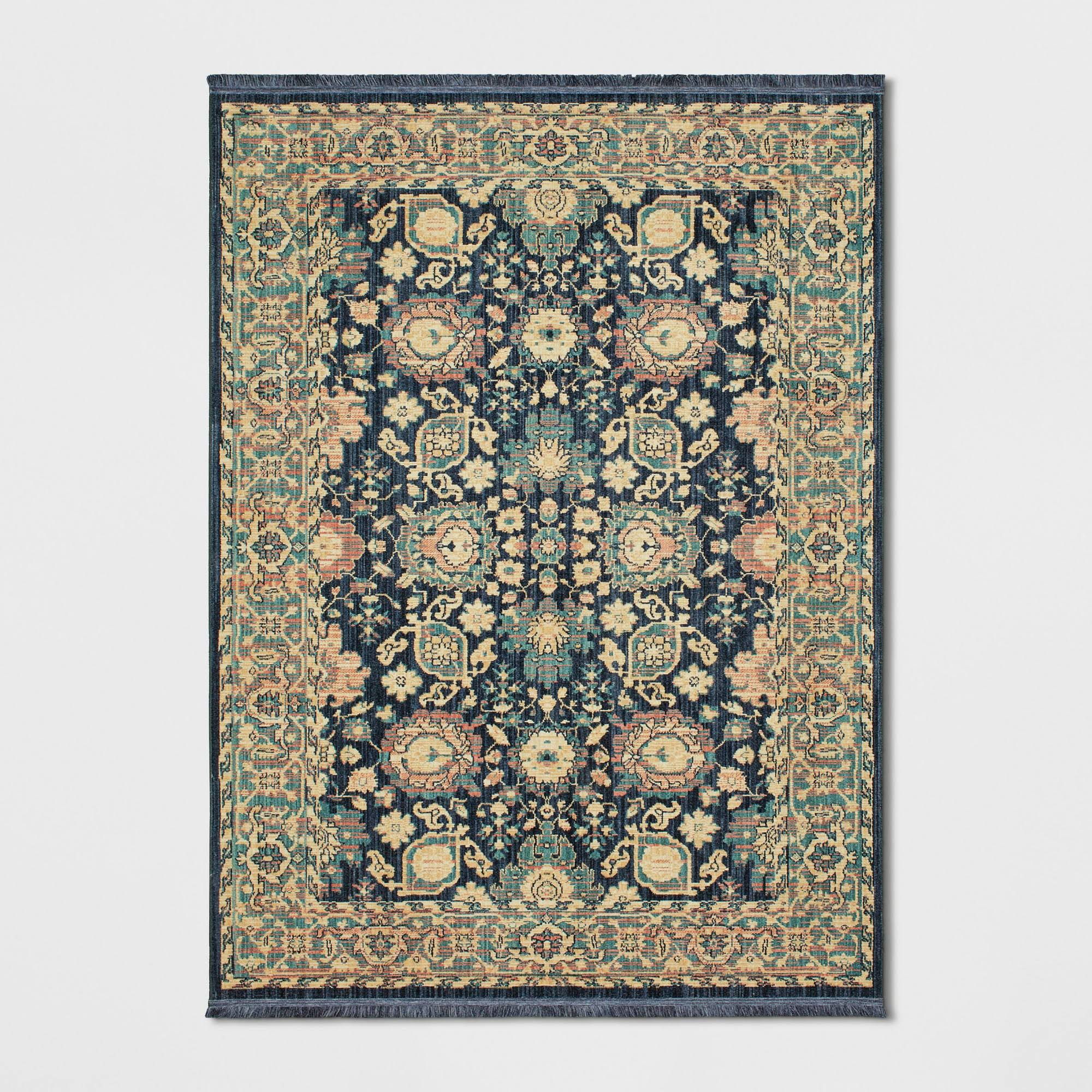 5'x7' Persian with Fringe Border Woven Area Rug Indigo - CMPZRN_1JNL 5'x7' Persian with Fringe Border Woven Area Rug Indigo - CMPZRN_1JNL