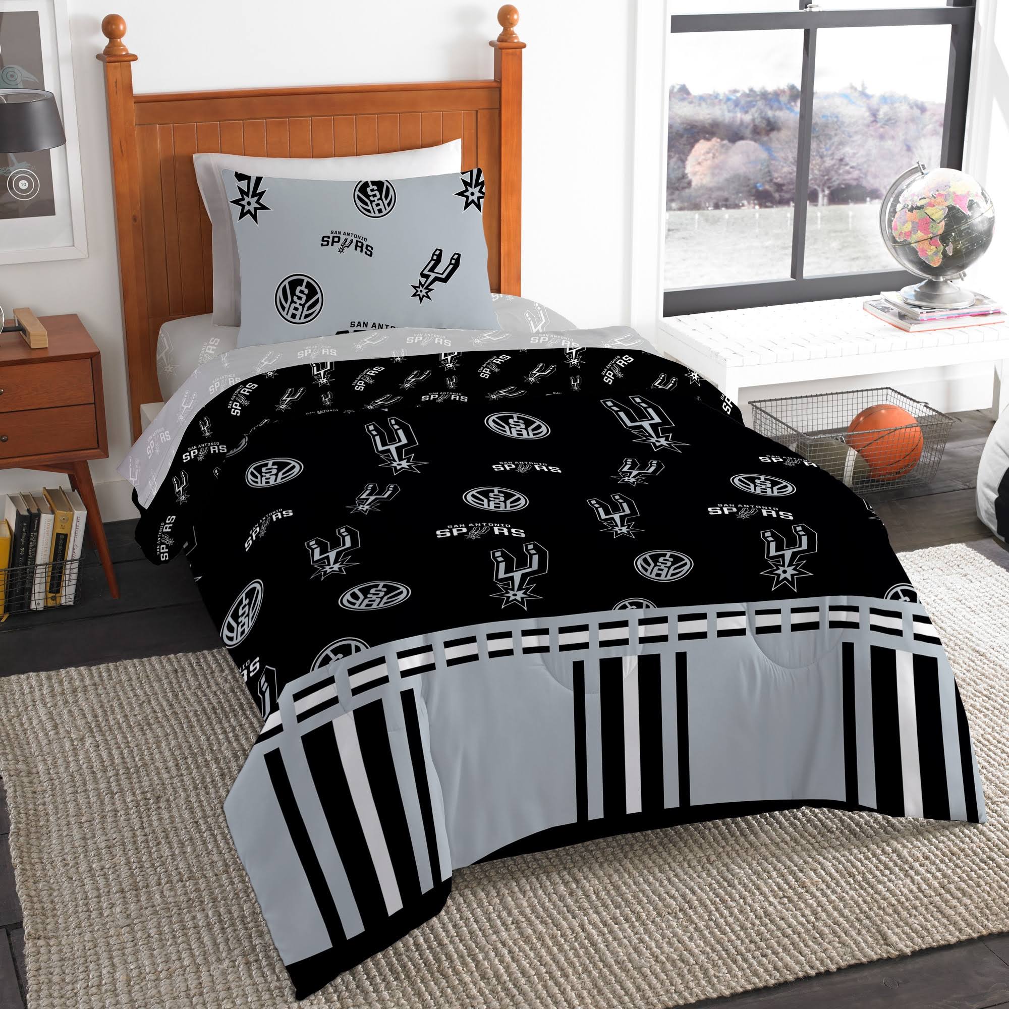 NBA San Antonio Spurs Twin Bed in A Bag RUNTZJ_7V19