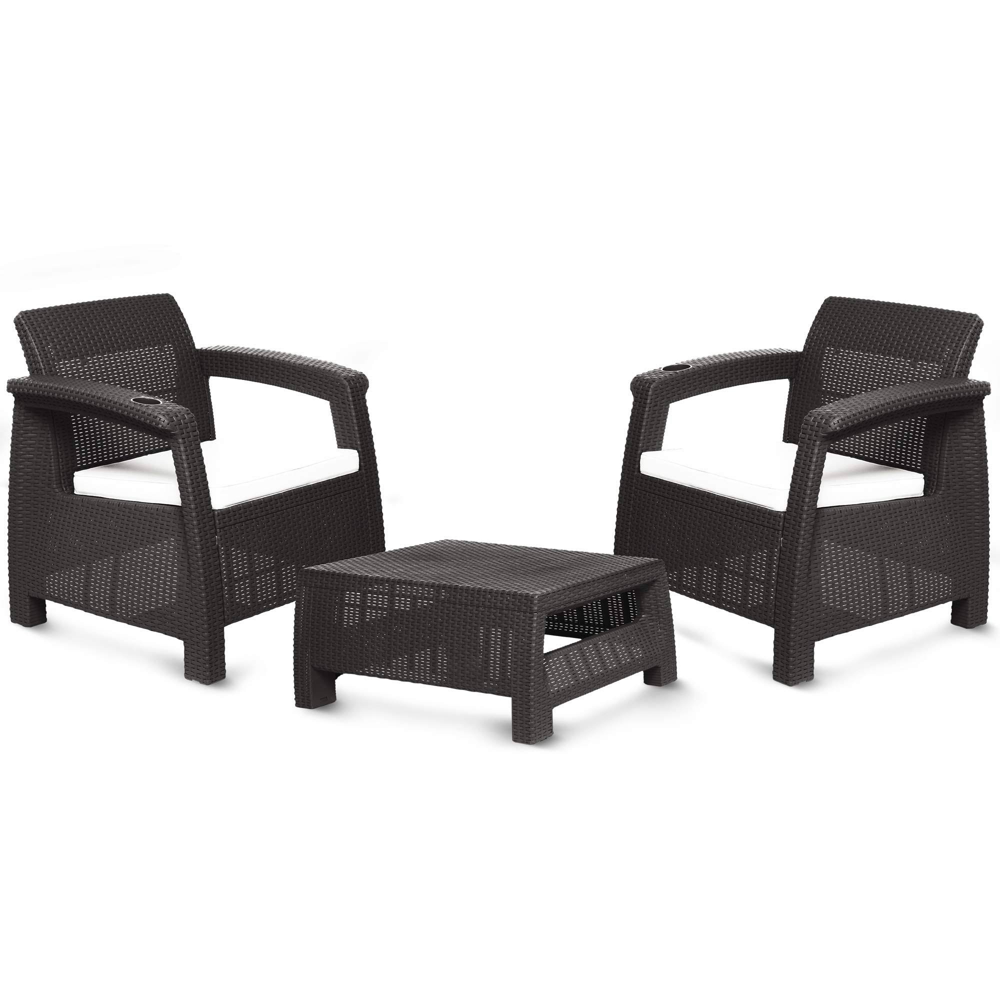 Ferrara 3-Piece Patio Conversation Set in AUMBKQ_QJSG Ferrara 3-Piece Patio Conversation Set in AUMBKQ_QJSG