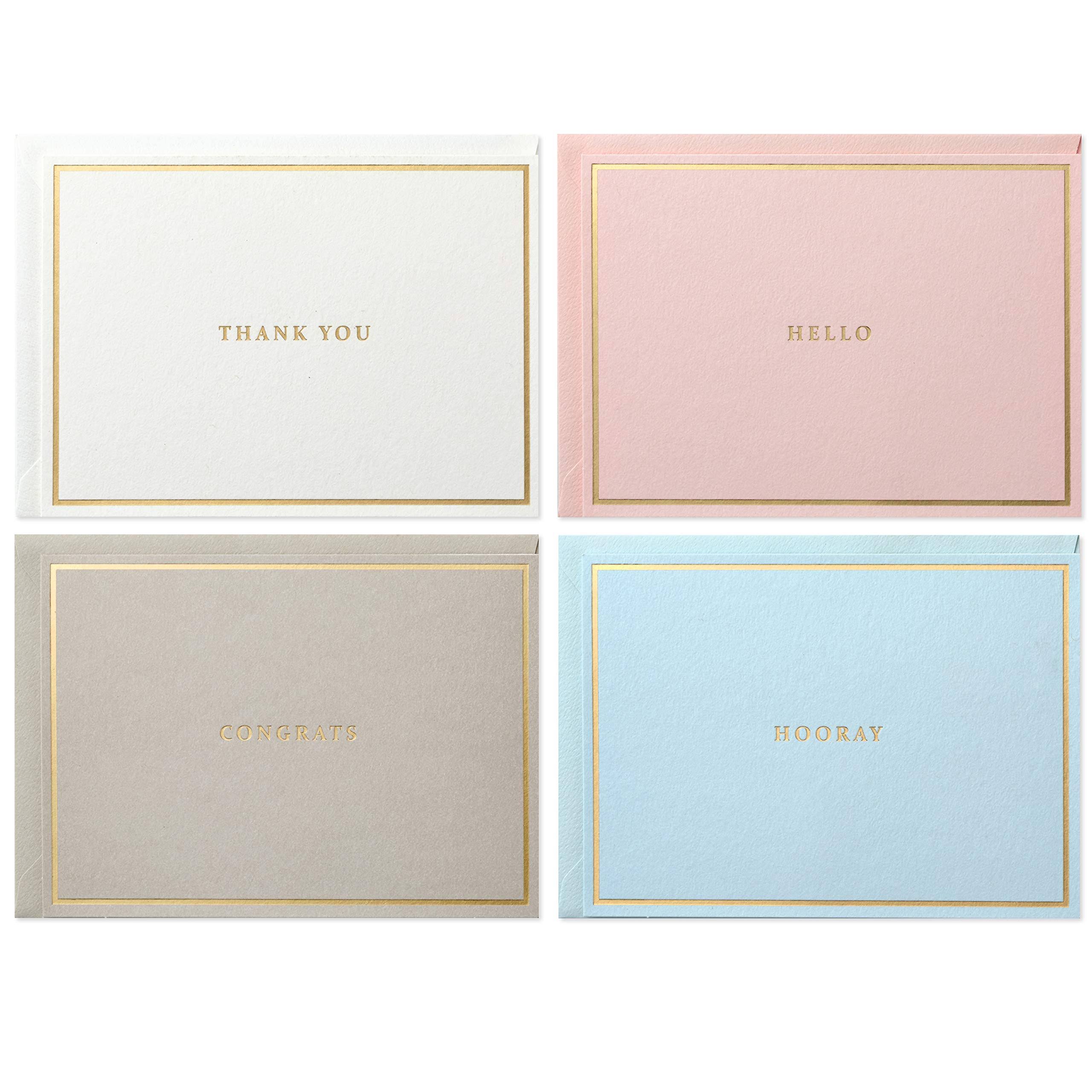 Hallmark Signature Gold Boxed Stationery Note Cards Assortment—Congratulations Cards, Blank Cards, Thank You Cards (24 Cards PDUPYJ_DN7Q