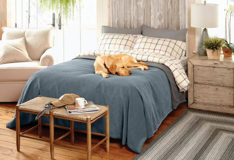 Waterproof Fleece Dog Coverlet | Blue | Size Twin | GU7FMA_UUSZ