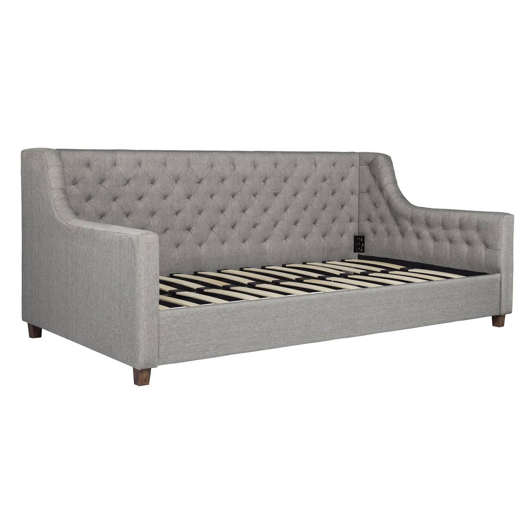 DHP Jordyn Upholstered Daybed in Grey Linen - ED9LIT_W95S