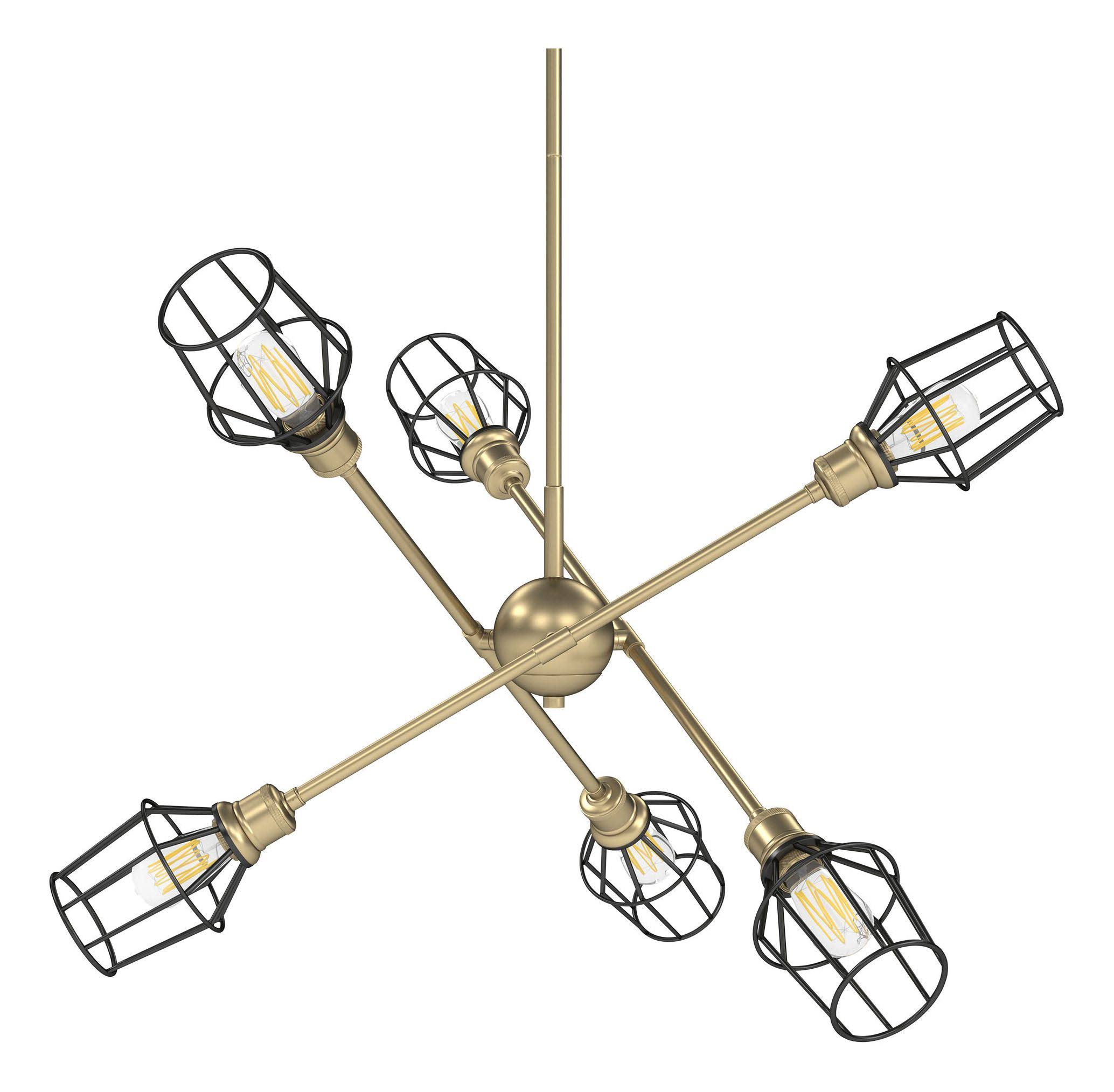Golden Lighting 1945-6 OG-WIRE-BLK Axel - 6 Light Chandelier VWCXEF_TOYD