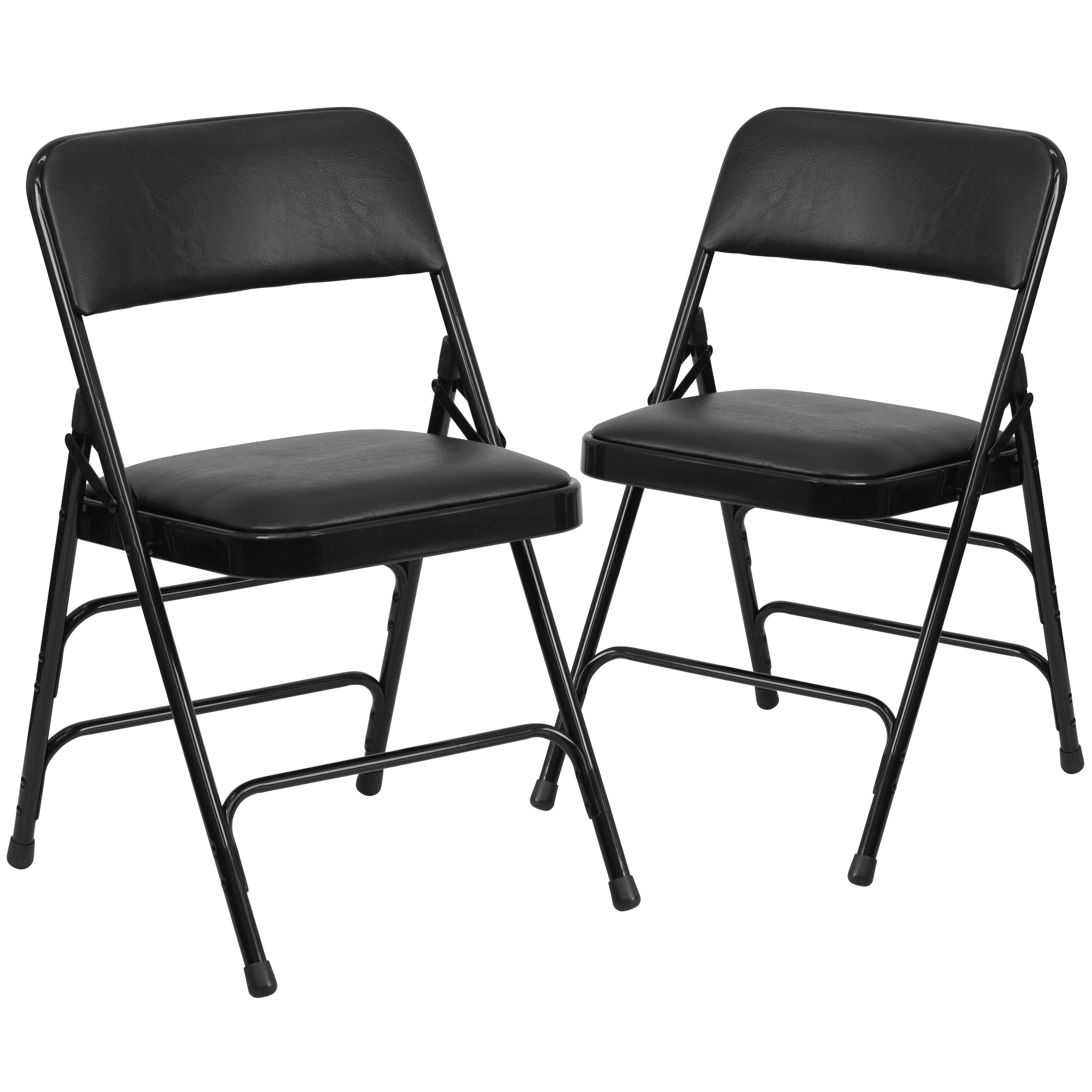 Hercules Series Metal Folding Chairs with Padded SEATS | Set of 2 Black... WZXJRB_J2TI