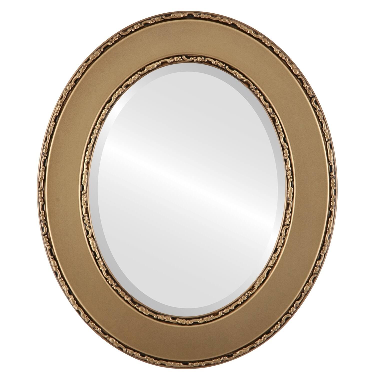 The Oval and Round Mirror Store Paris Framed Oval Mirror in Desert Gold - Brown/Dark Gold, Size 27 x IQX63S_7VAS The Oval and Round Mirror Store Paris Framed Oval Mirror in Desert Gold - Brown/Dark Gold, Size 27 x IQX63S_7VAS