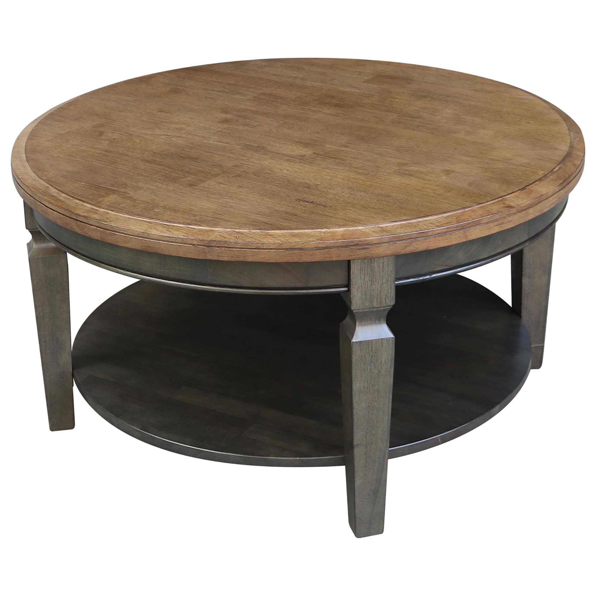 International Concepts OT45-15CR Vista Round Coffee Table Hickory Washed 7AI4NA_IP9W