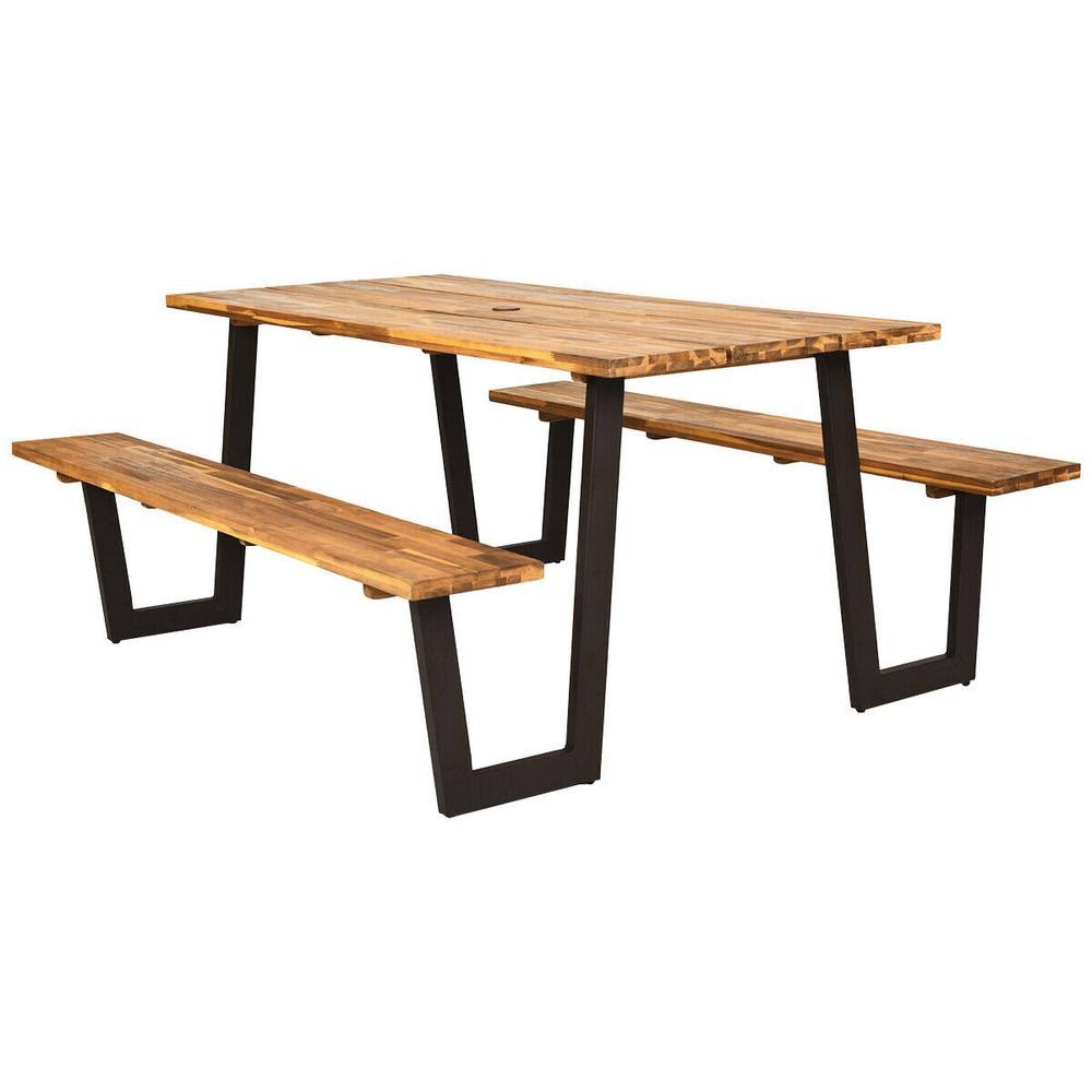 CASAINC 1-Piece Wood Outdoor Dining Picnic XMGV2O_WQHP CASAINC 1-Piece Wood Outdoor Dining Picnic XMGV2O_WQHP