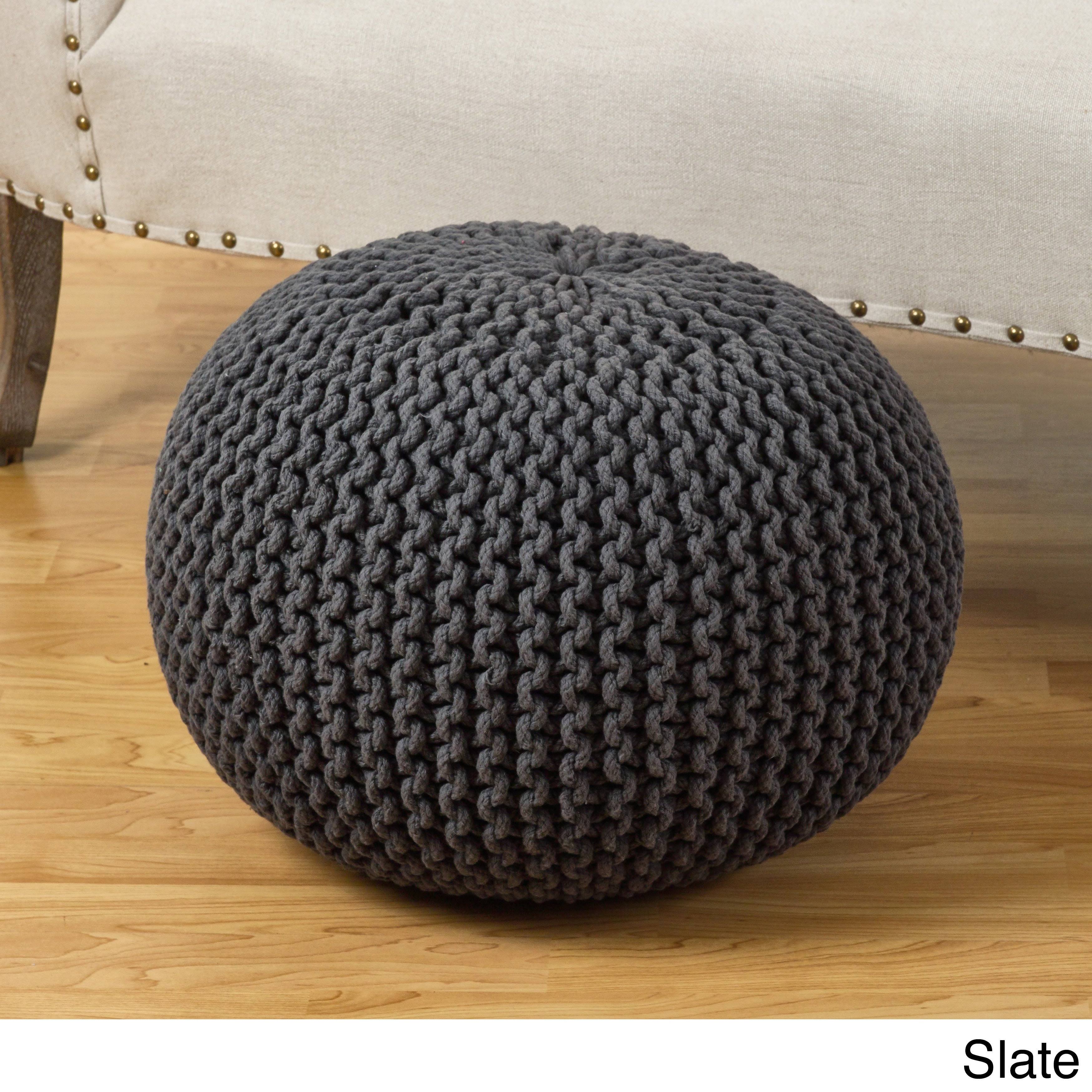 Saro Cotton Twisted Rope Ottoman; OMRAPV_S1GV Saro Cotton Twisted Rope Ottoman; OMRAPV_S1GV