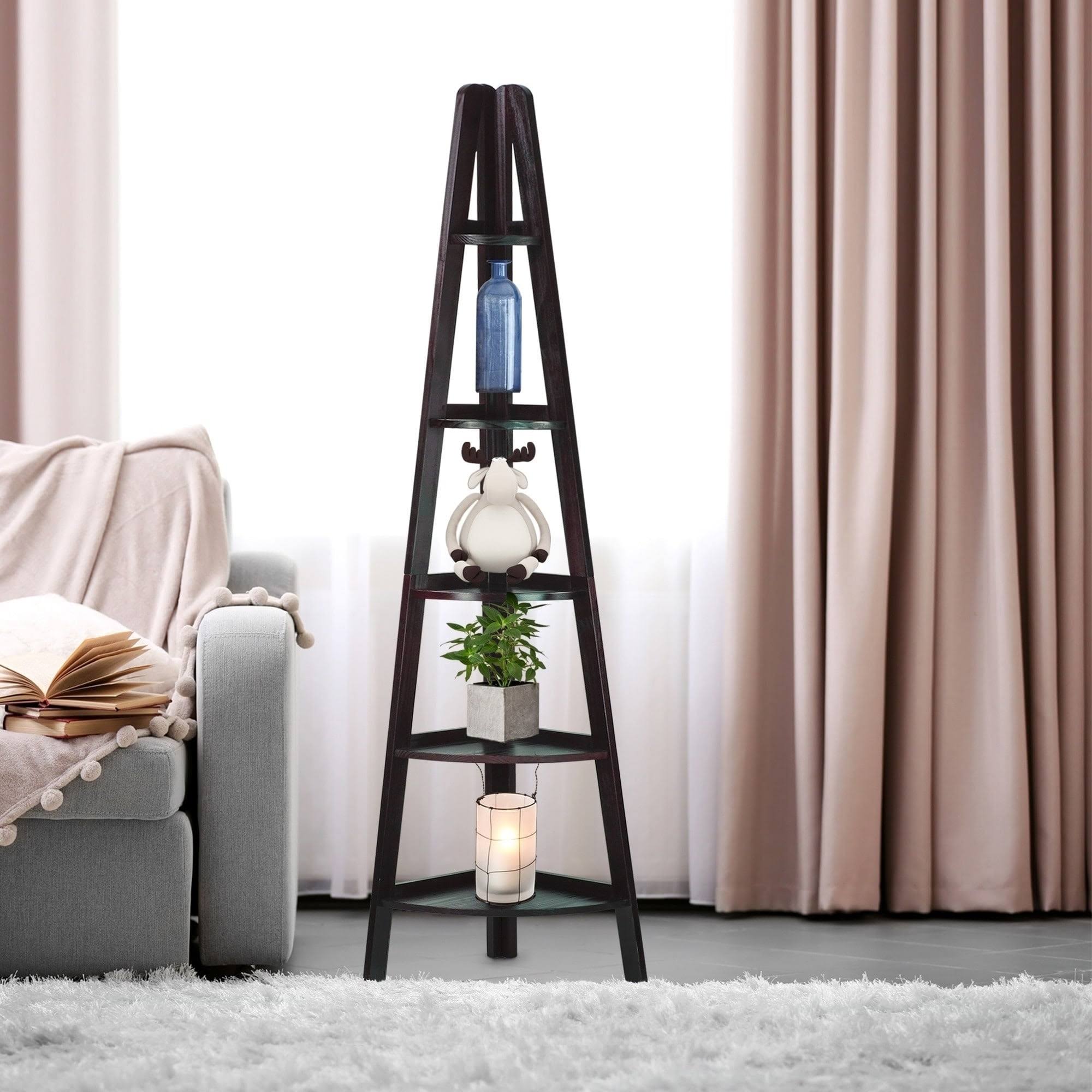 Casual Home 5-Shelf Corner Ladder Bookcase, LPZVMF_RMS9 Casual Home 5-Shelf Corner Ladder Bookcase, LPZVMF_RMS9