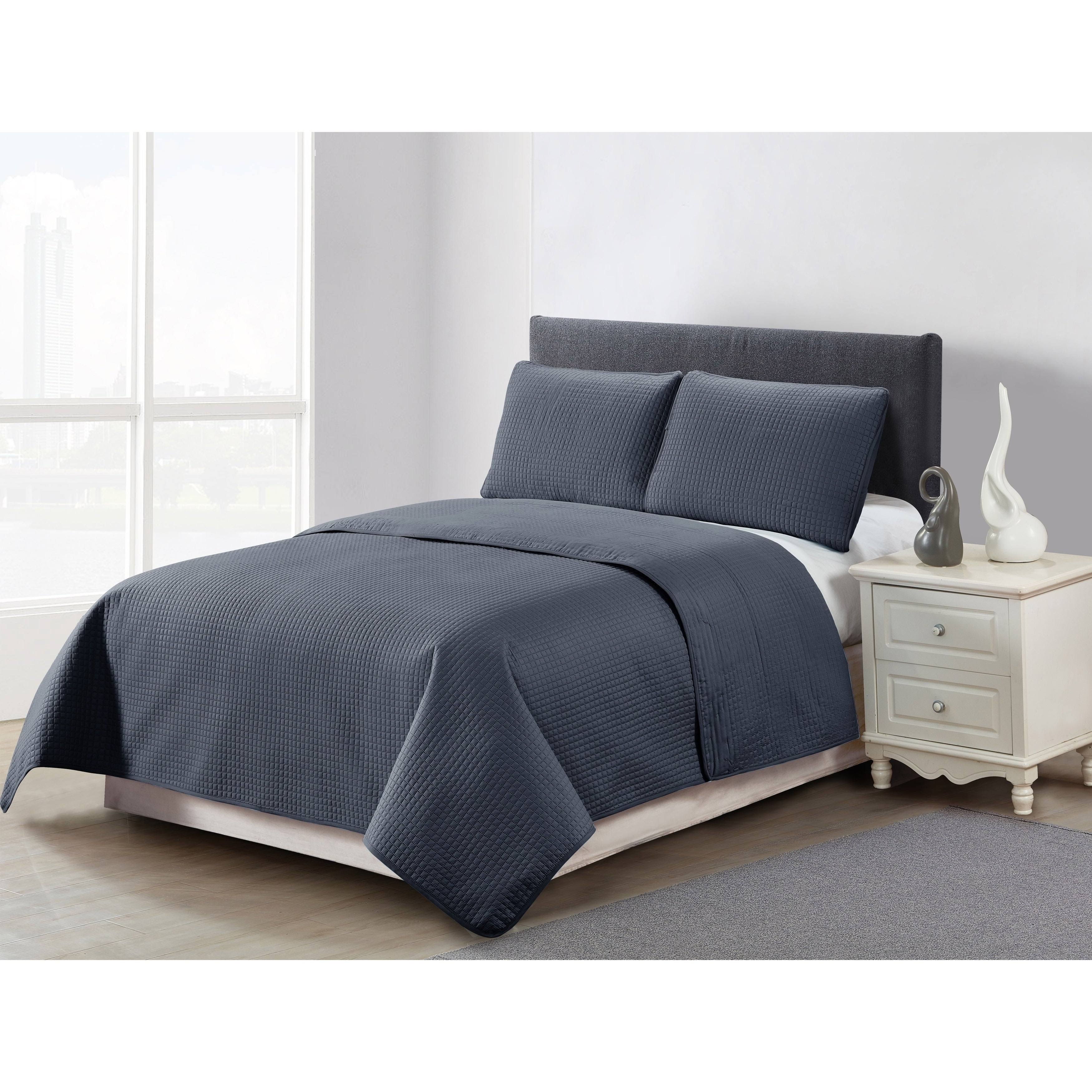 Home Style Brielle Solid Embossed Quilt Sets (3-Piece) Other Full/Queen Charcoal Box 0R7XGL_WW6B Home Style Brielle Solid Embossed Quilt Sets (3-Piece) Other Full/Queen Charcoal Box 0R7XGL_WW6B