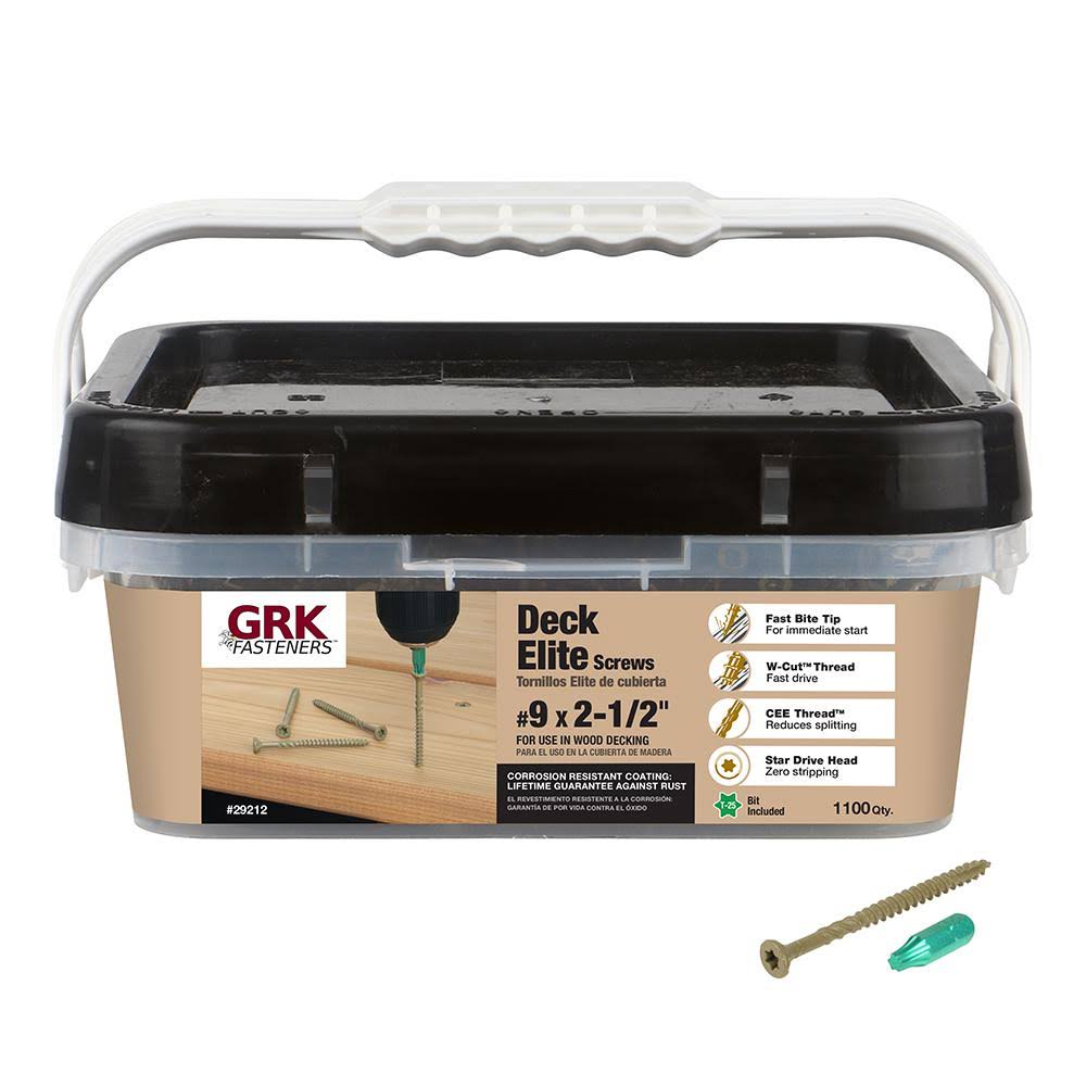 GRK Deck Elite NO. 9 x 2-1/2 in. L Star Bugle Head Deck Screws 1250 IDM7NG_LDHB